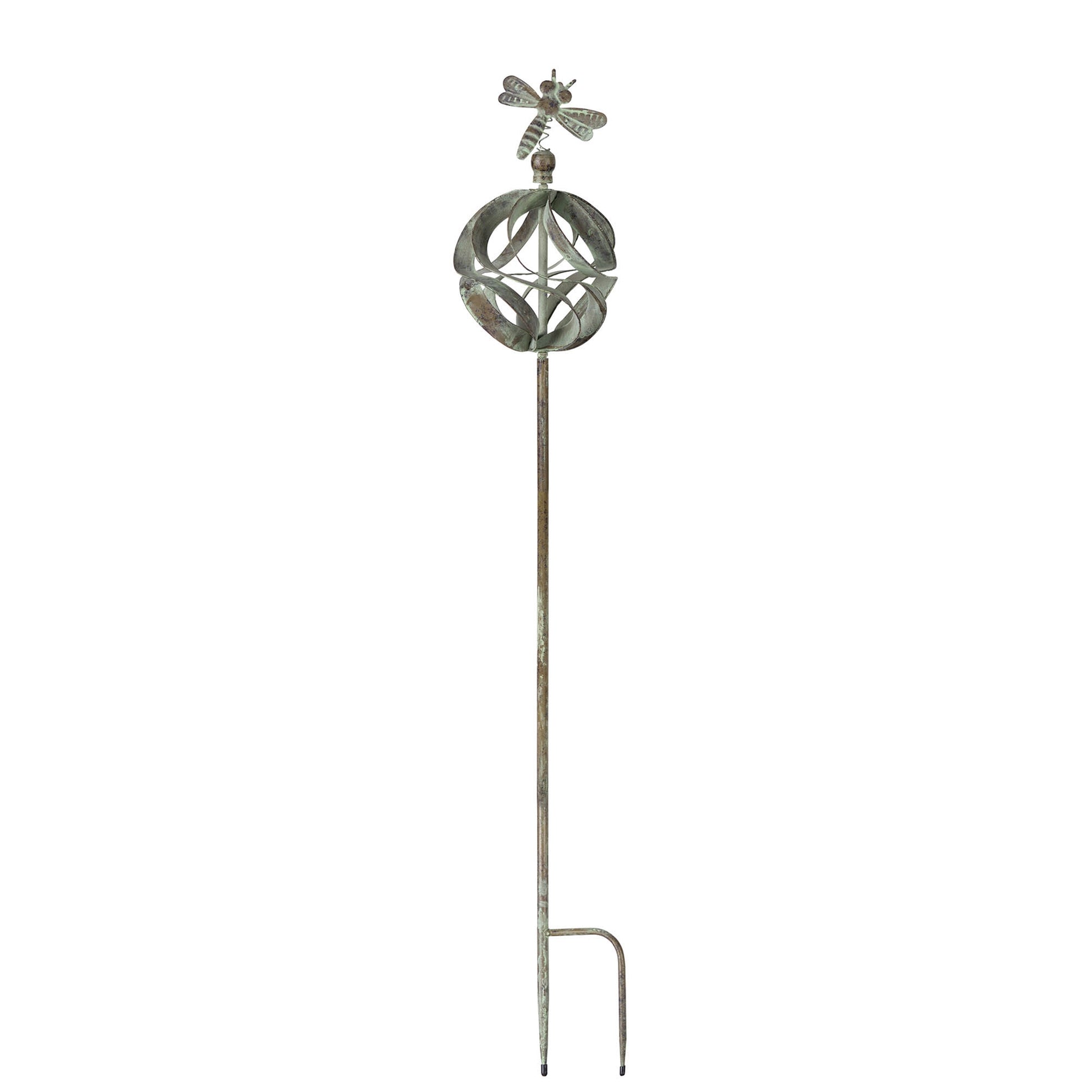 Ornamental Metal Garden Stake with Bird and Insect Accents (Set of 3)