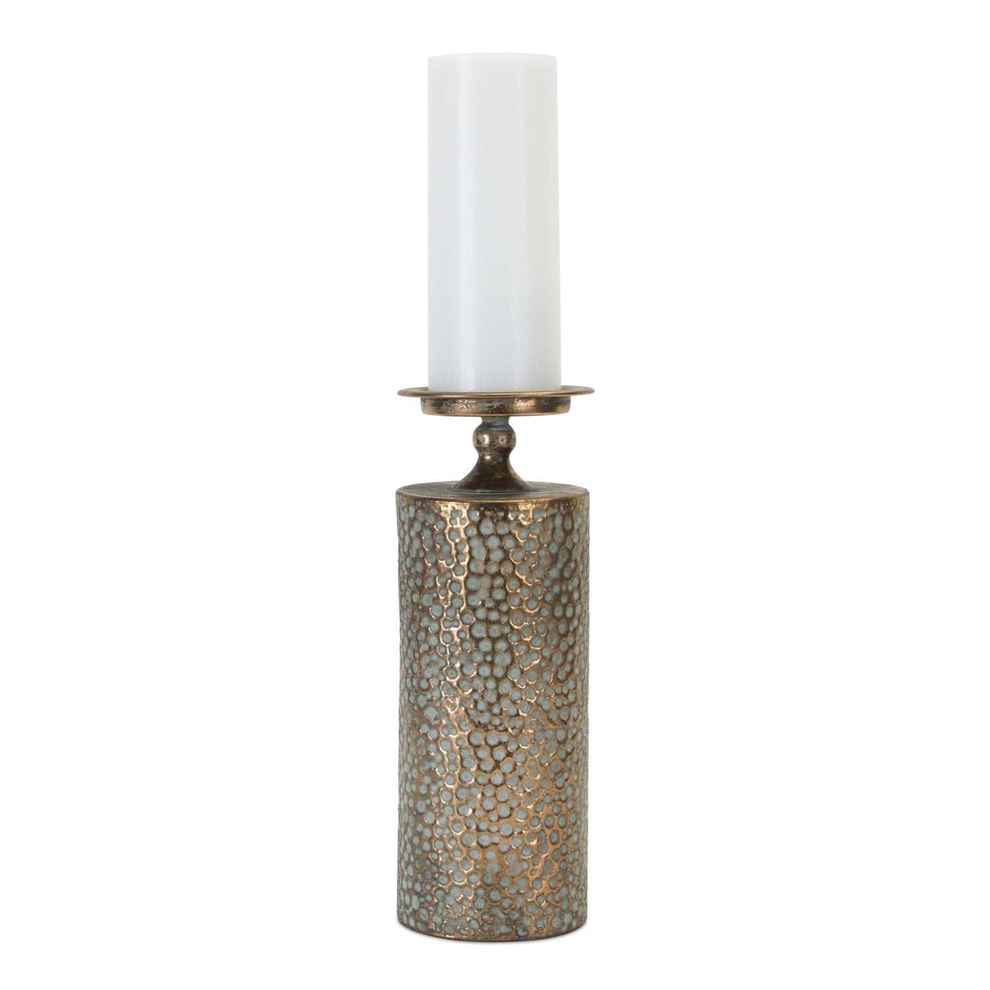 Hammered Bronze Metal Candle Holder (Set of 3)