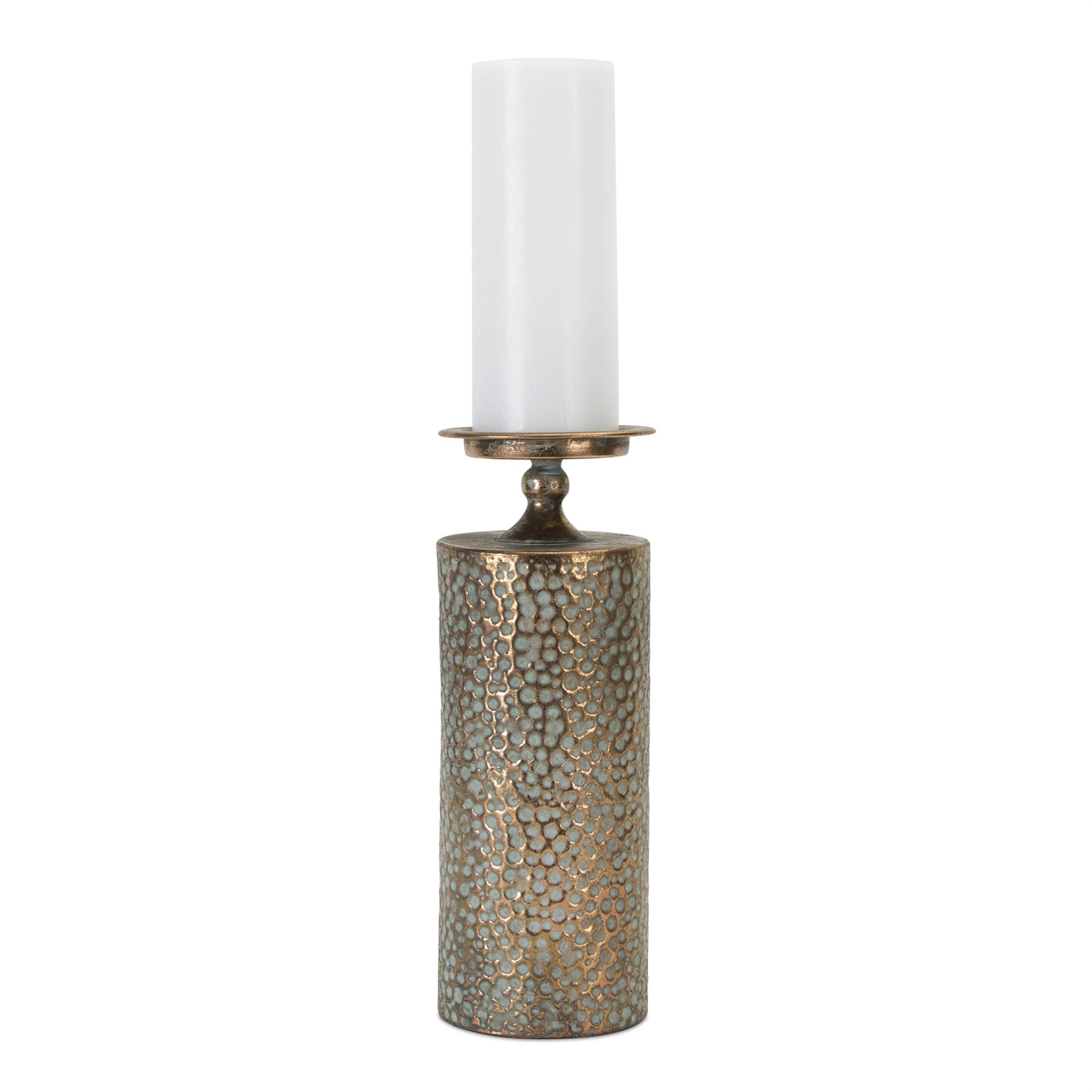 Hammered Bronze Metal Candle Holder (Set of 3)