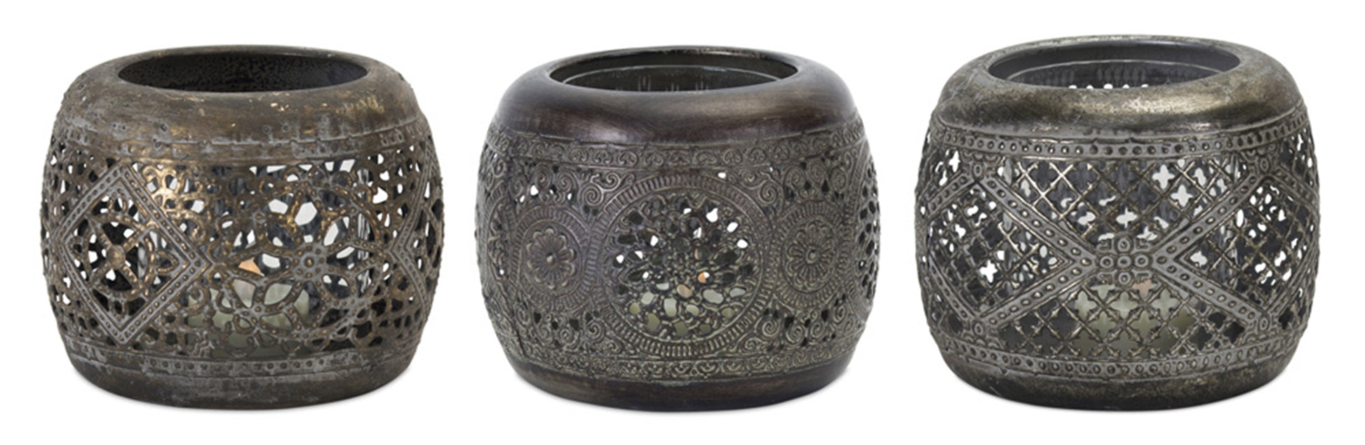 Ornamental Punched Metal Candle Holder (Set of 6)
