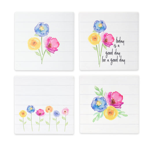 Floral Tile Coaster (Set of 4)