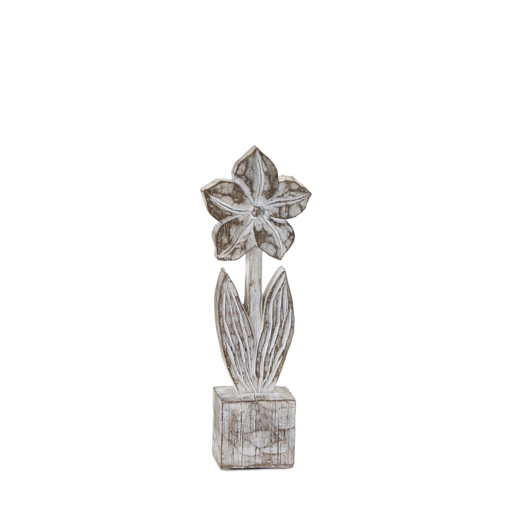 White Washed Potted Floral Sculpture (Set of 3)