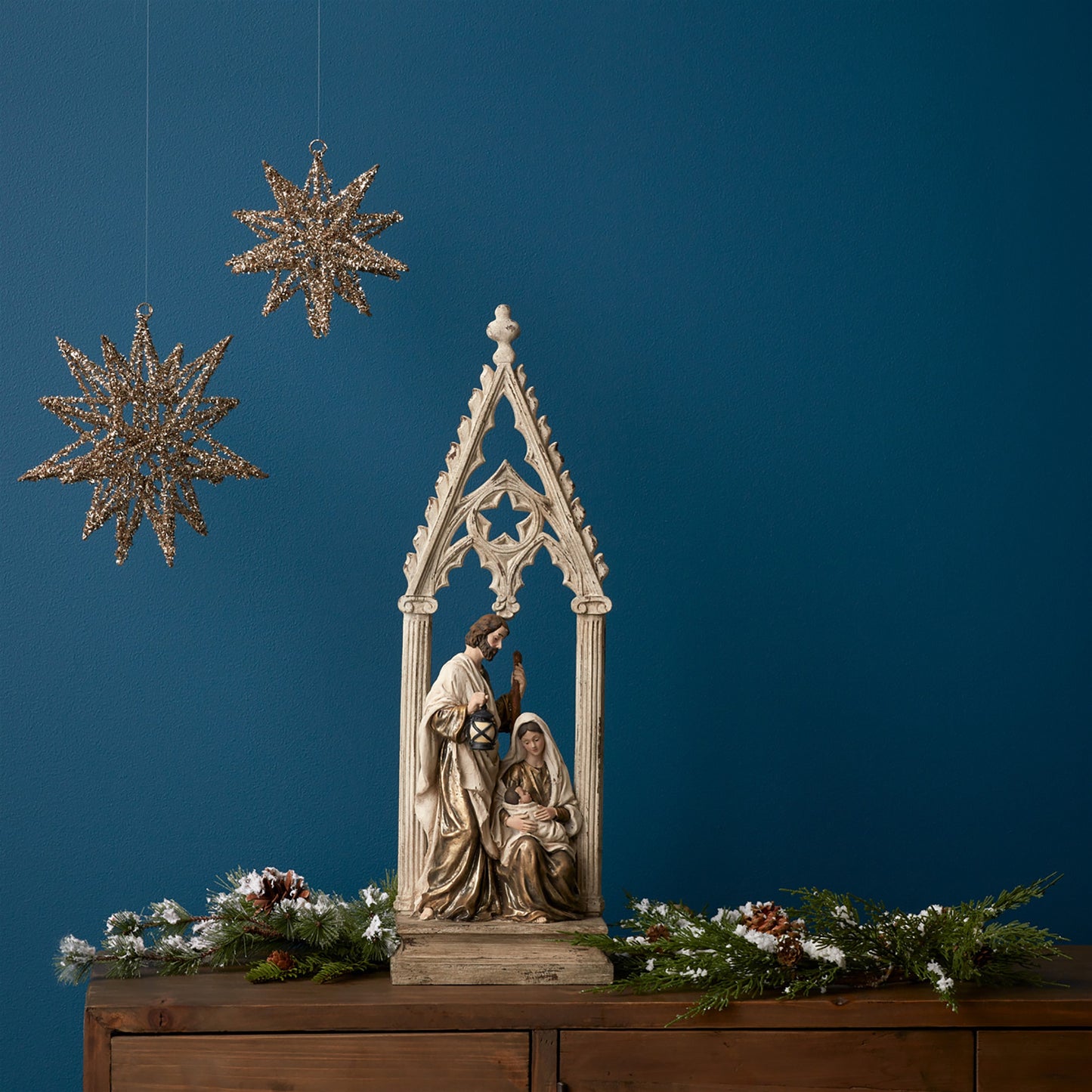 Holy Family Nativity Arch with Gold Finish 23.25"H