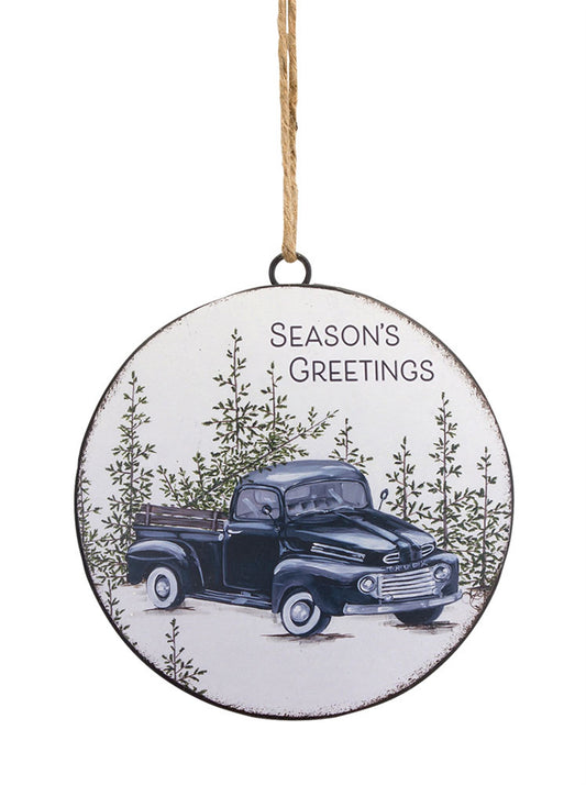 Seasons Greeting Truck Disc Ornament (Set of 12)