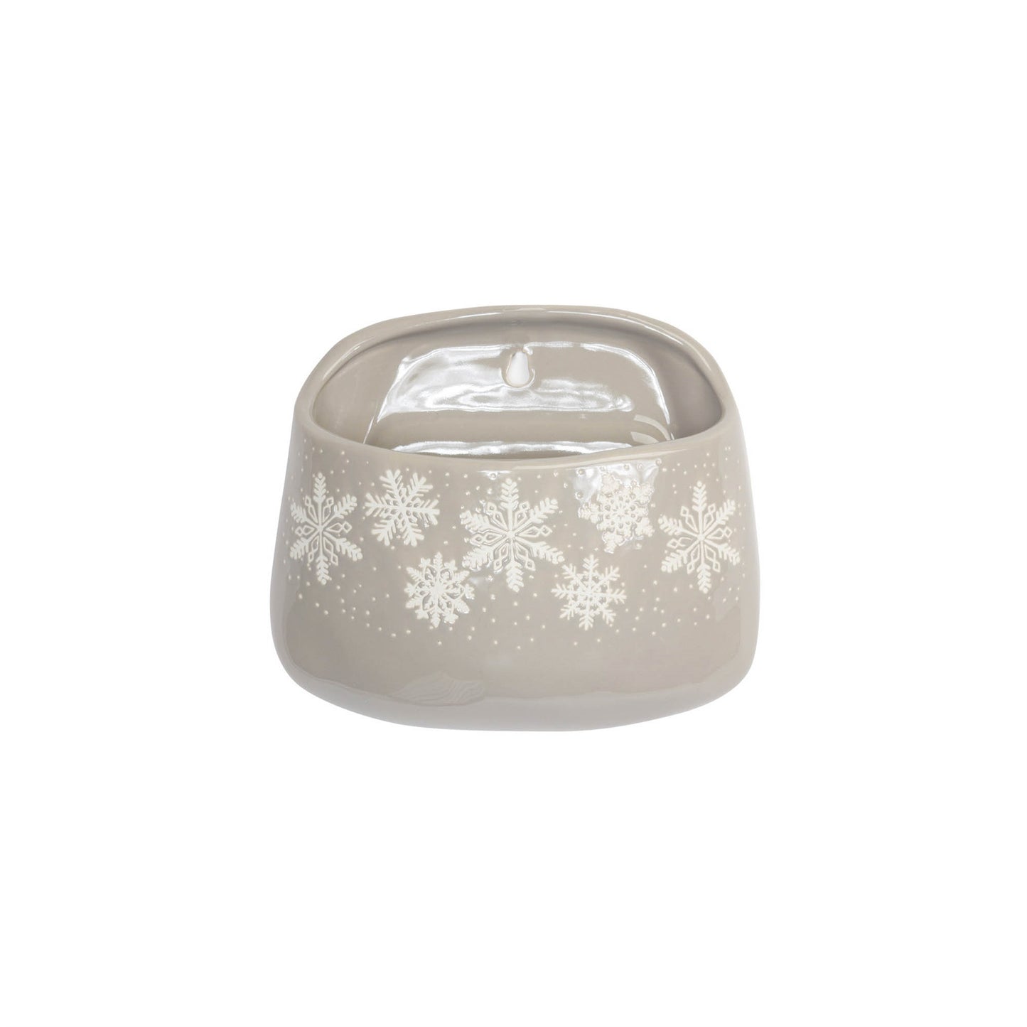 Stoneware Wall Pocket with Snowflake Design (Set of 2)