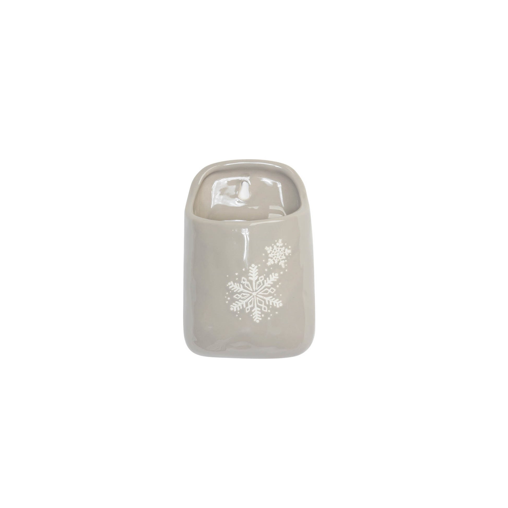 Stoneware Wall Pocket with Snowflake Design (Set of 2)