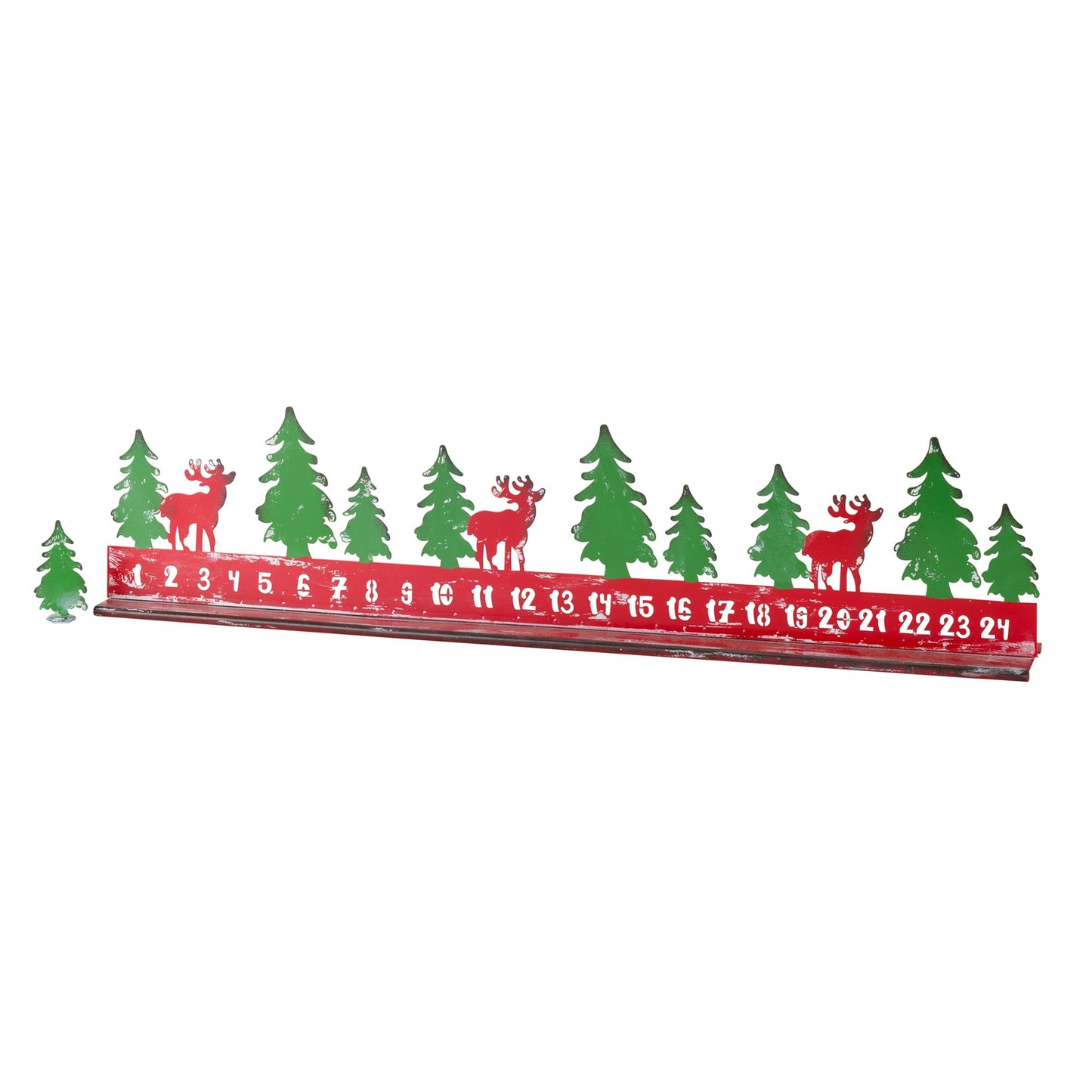 Rustic Metal Christmas Countdown with Woodland Deer Accents (Set of 2)