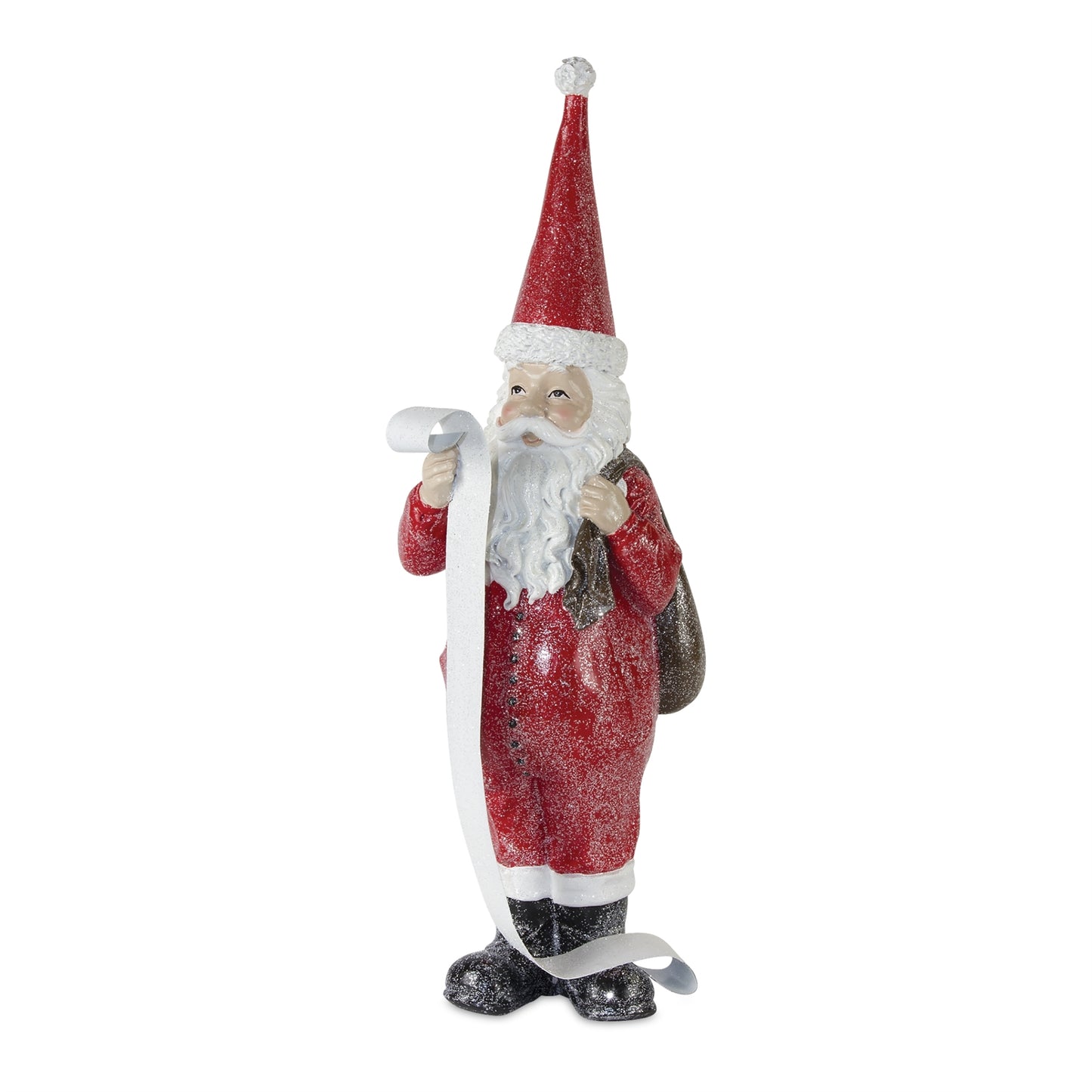 Frosted Long John Santa with Pine and List Accent (Set of 3)