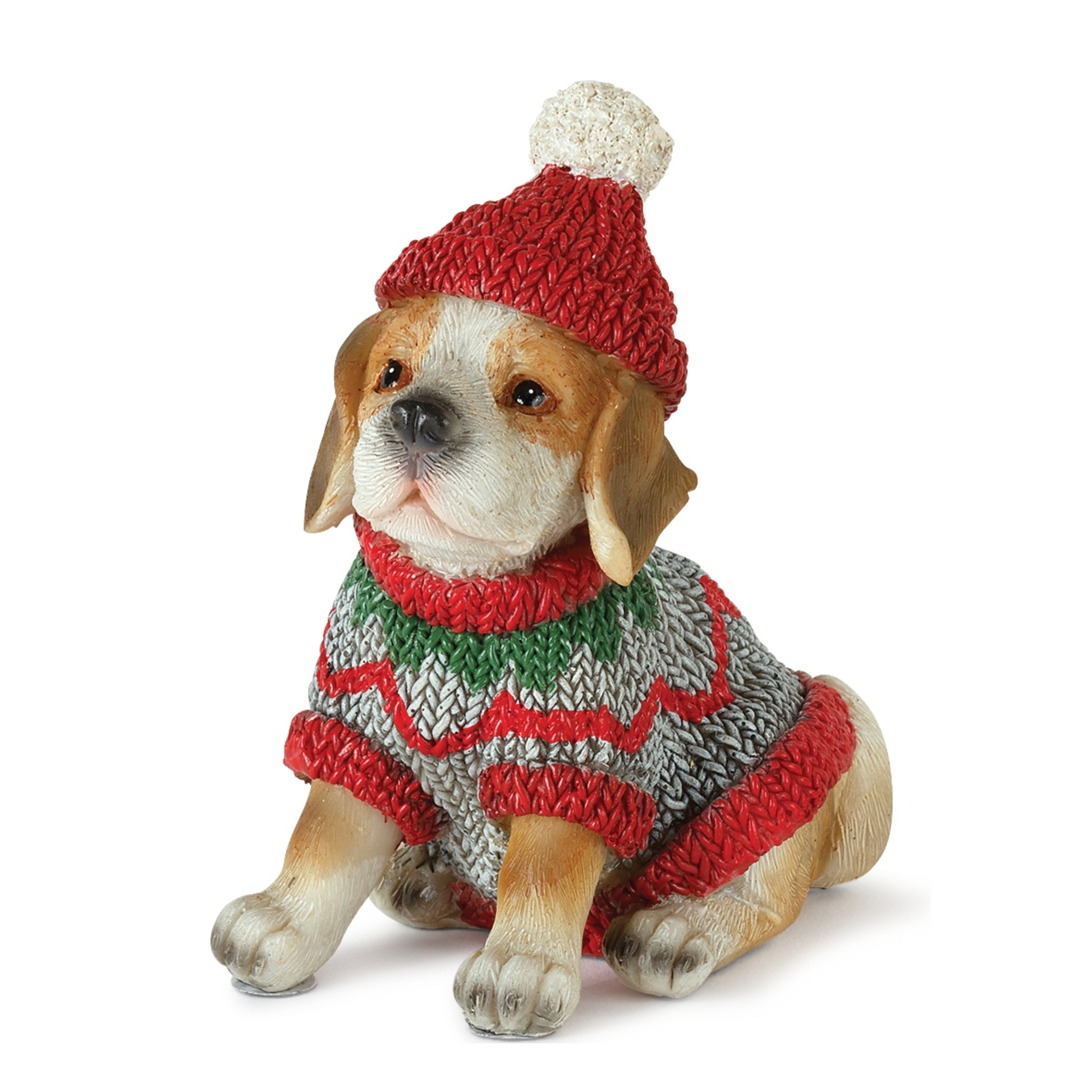 Winter Dog Figurine with Hat and Scarf Accent (Set of 12)
