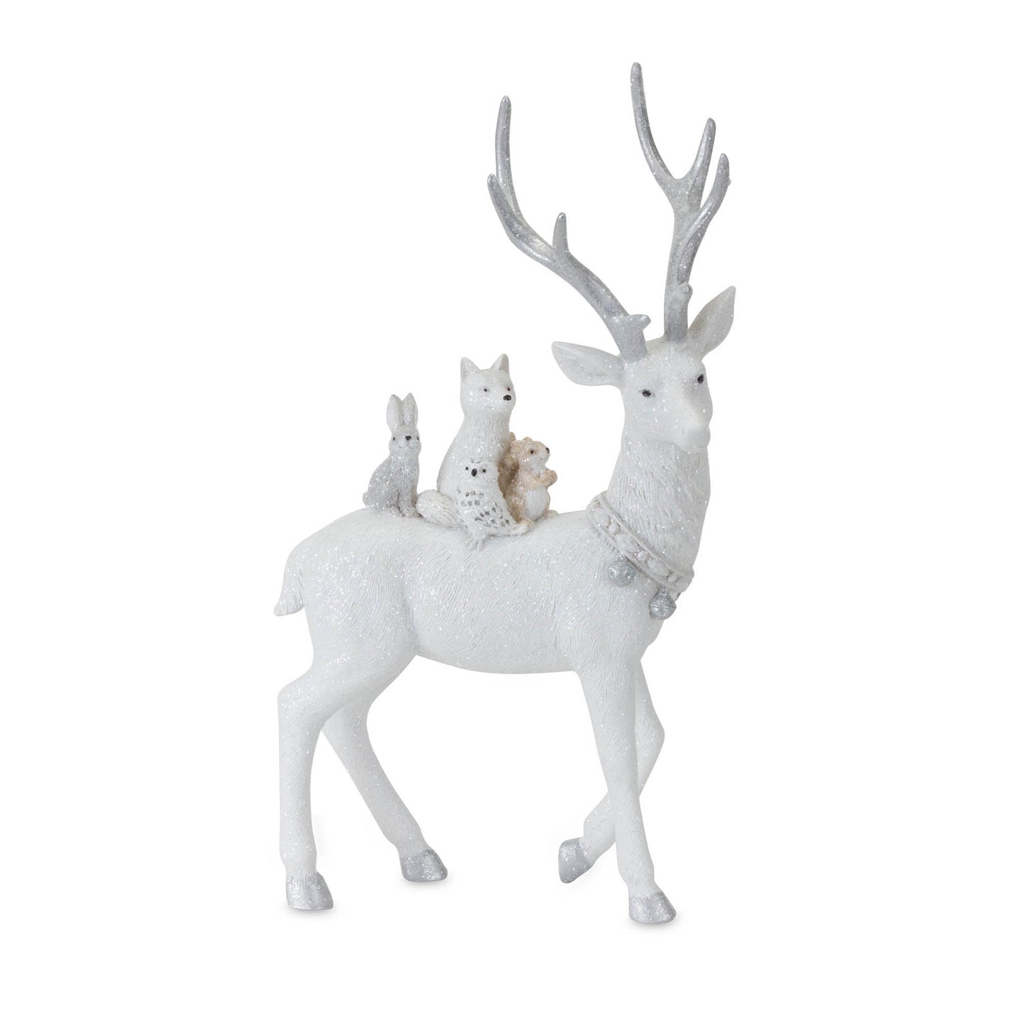 Winter Deer with Woodland Friends Figurine (Set of 2)