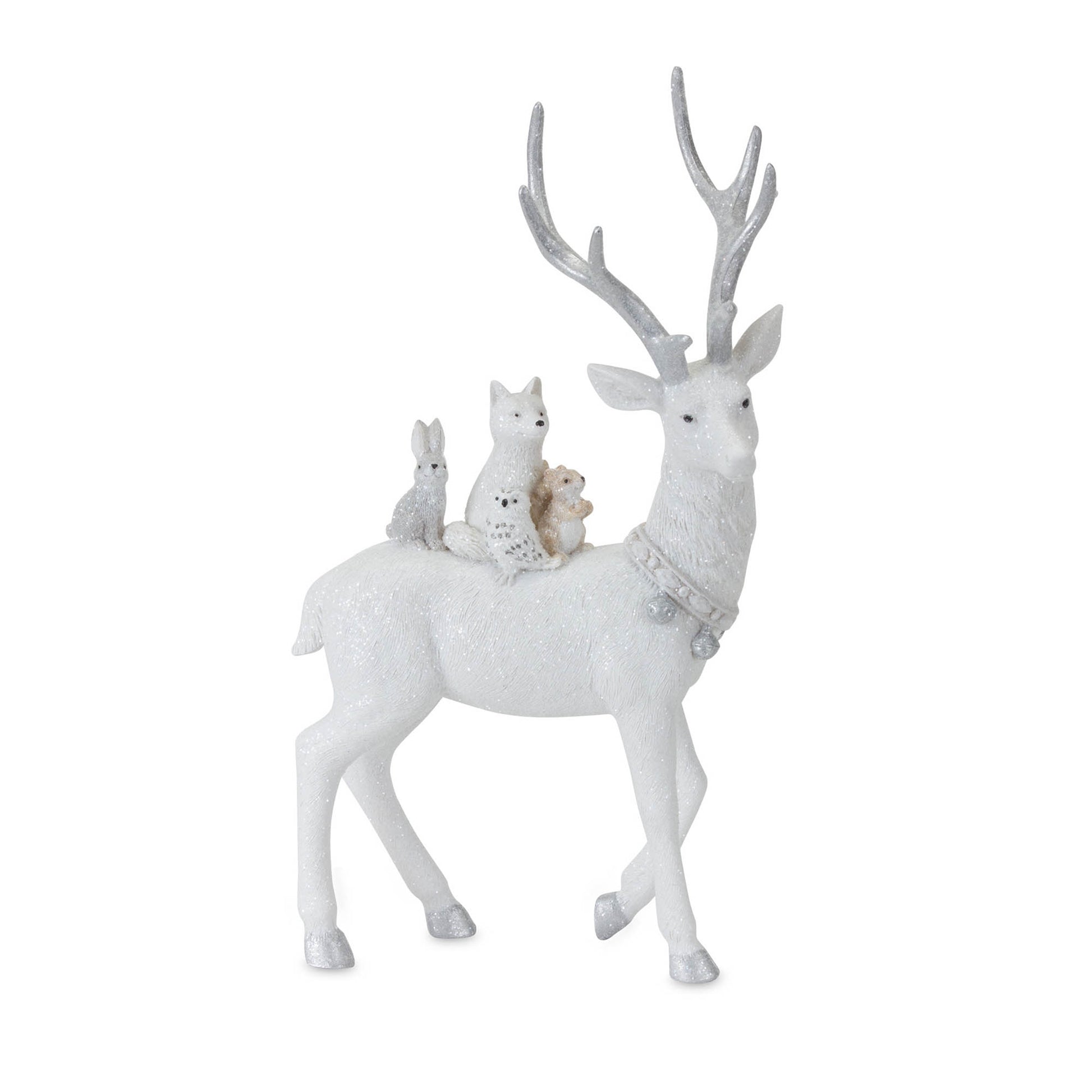 Winter Deer with Woodland Friends Figurine (Set of 2)