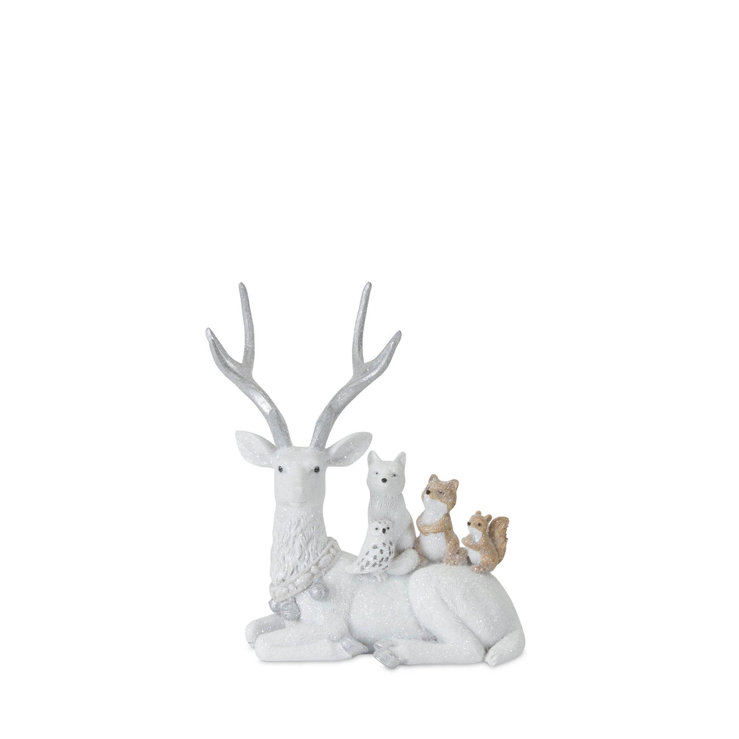 Winter Deer with Woodland Friends Figurine (Set of 2)