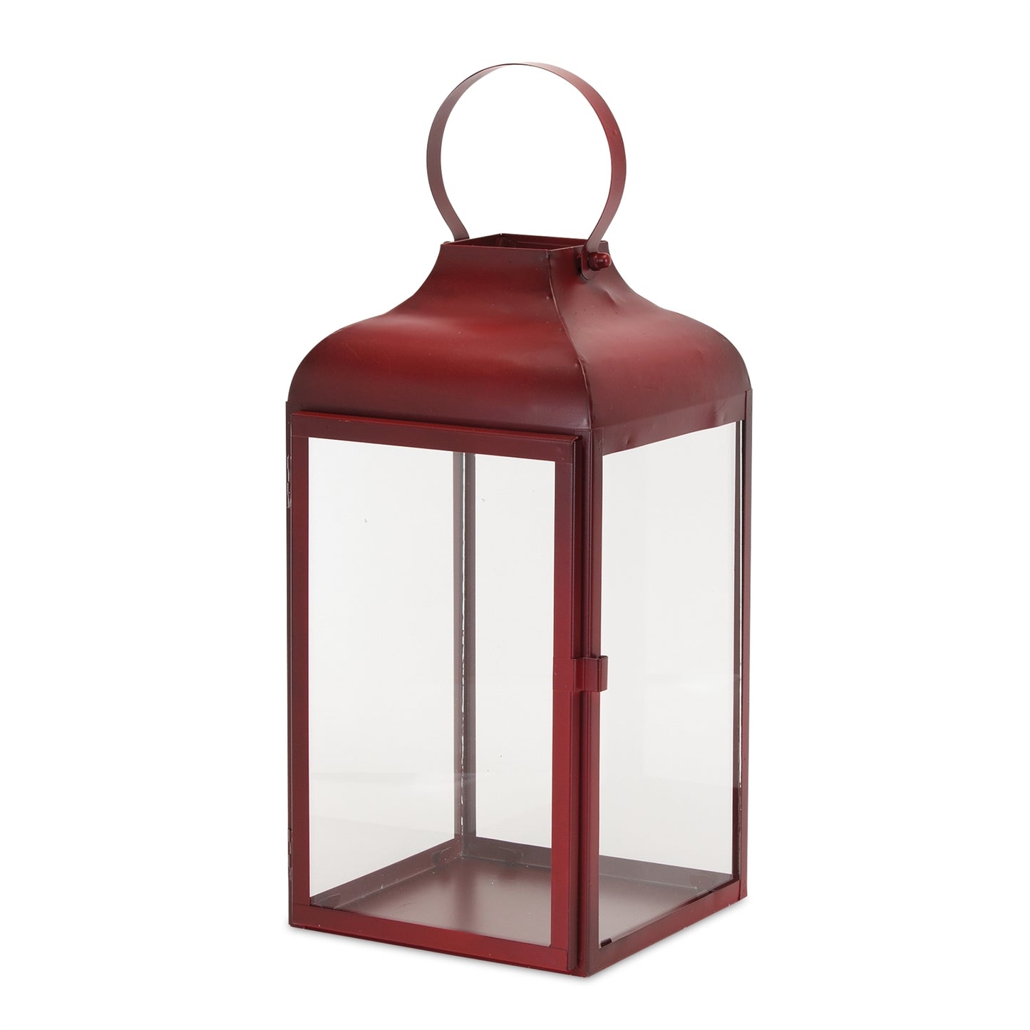 Modern Red Metal Lantern (Set of 3)