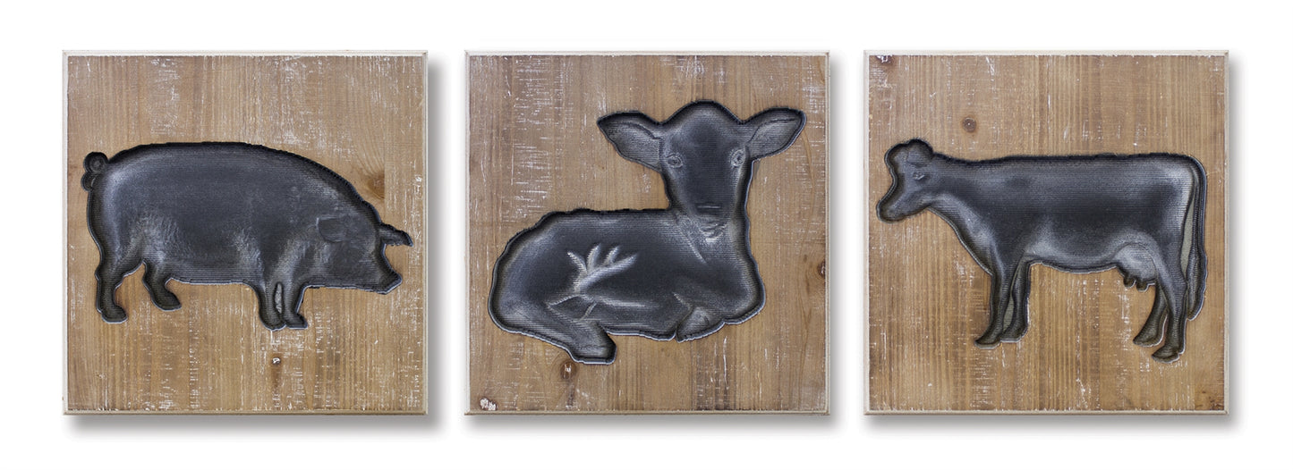Farm Animal Plaque (Set of 3)
