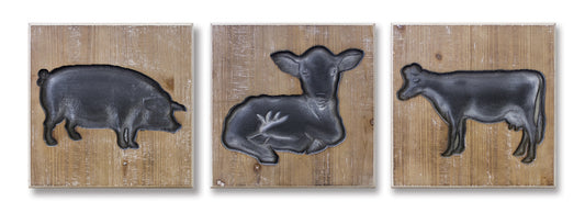 Farm Animal Plaque (Set of 3)