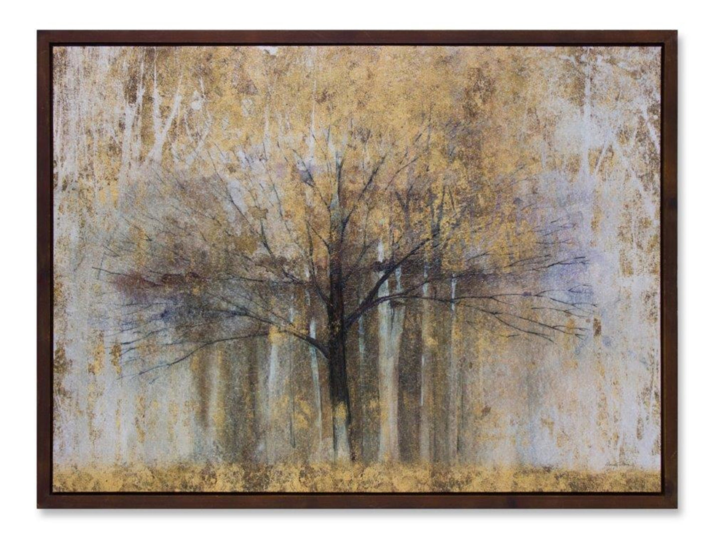 Painted Landscape Canvas Wall Decor with Wood Frame and Gold Finish 31.5"L