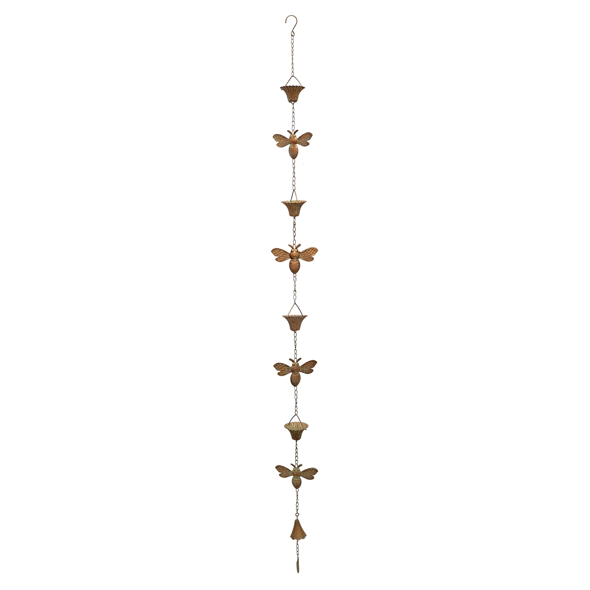 Iron Bumble Bee Rain Chain 61.5"H