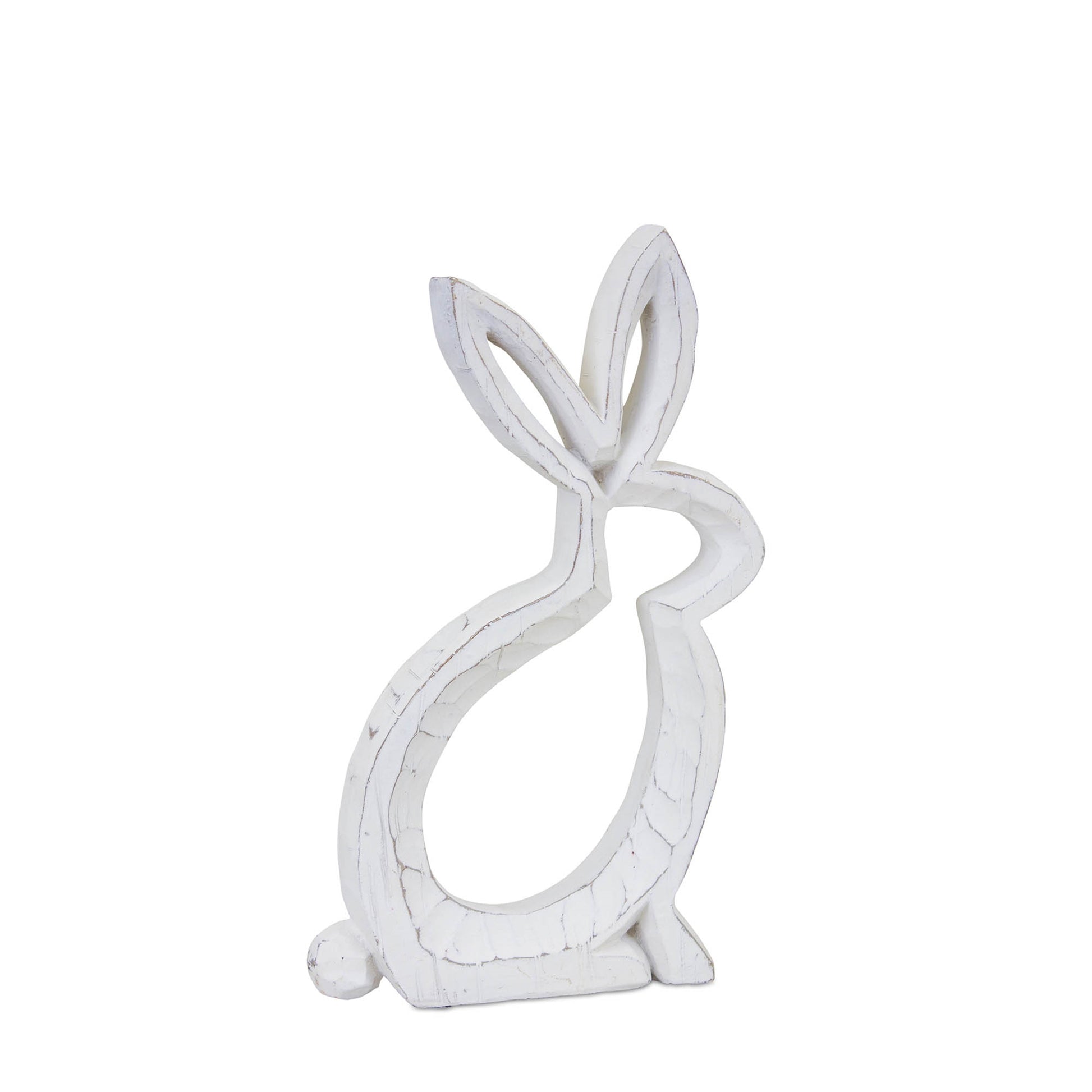 Carved Stone Bunny Outline Decor (Set of 2)