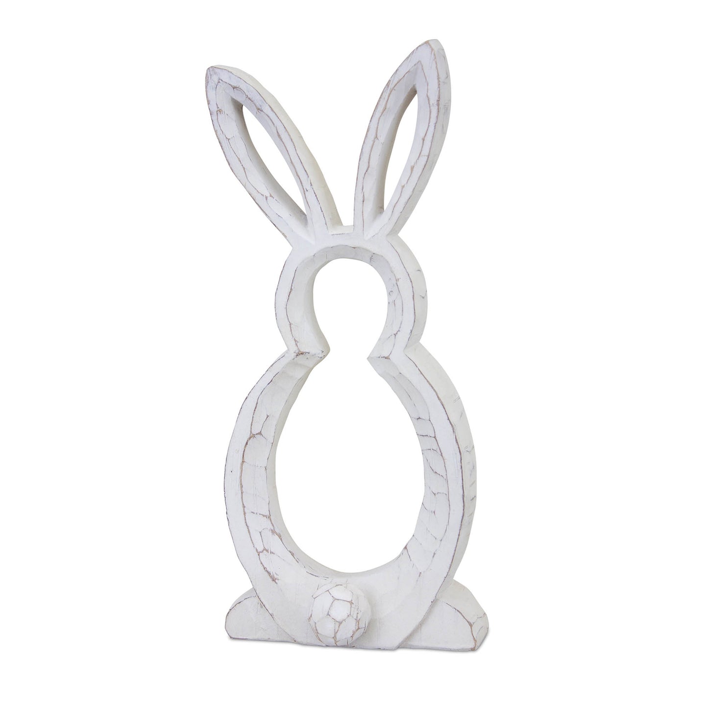 Carved Stone Bunny Outline Decor (Set of 2)