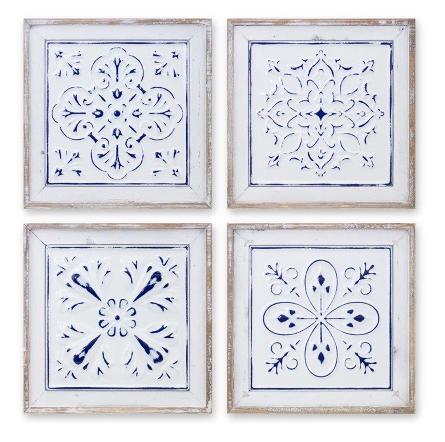Distressed Tile Plaque (Set of 4)