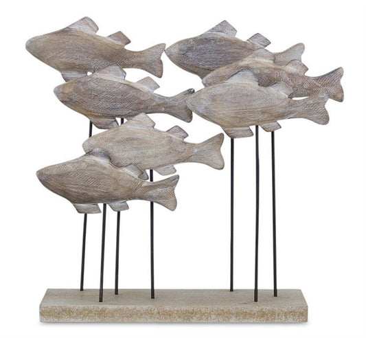 Fish School 8.75"L x 9.75"H Wood/Metal