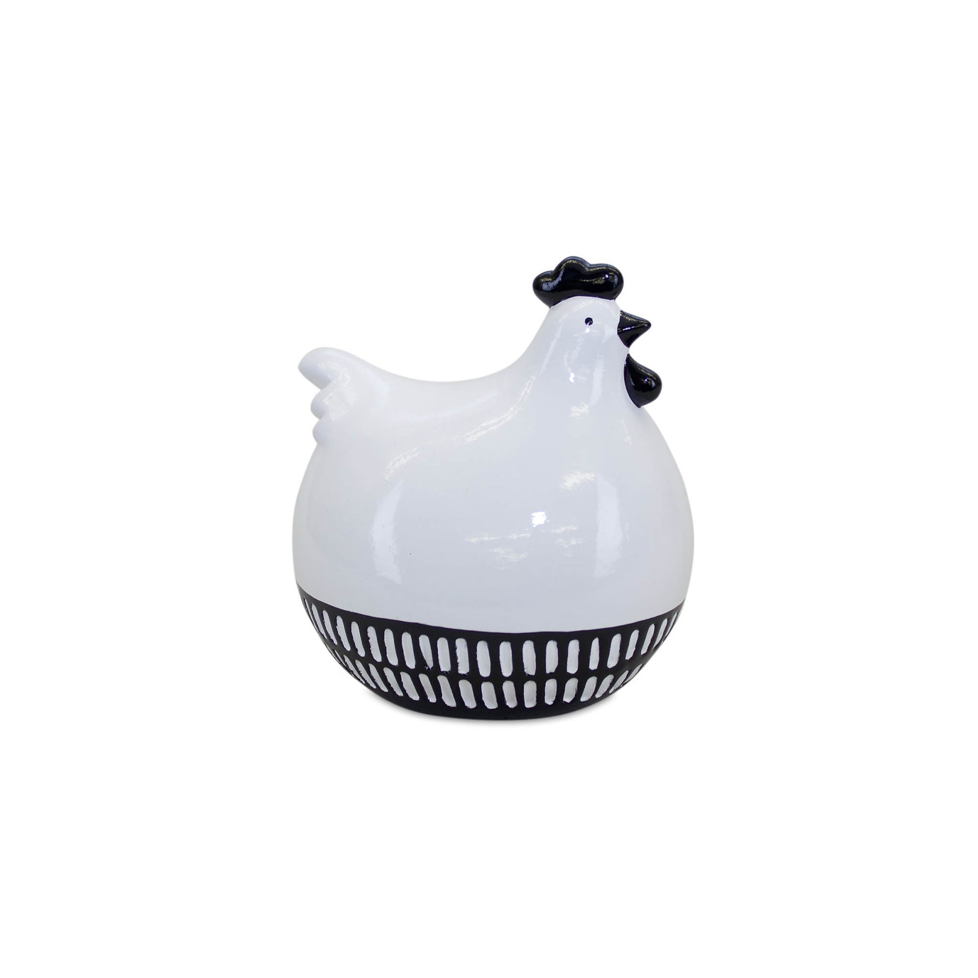 Modern Black and White Chicken Decor (Set of 2)