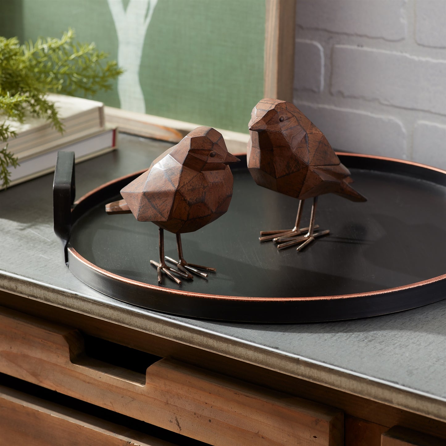 Modern Black and White Chicken Decor (Set of 2)