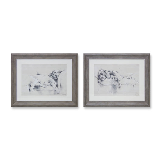 Framed Dog Print (Set of 2)