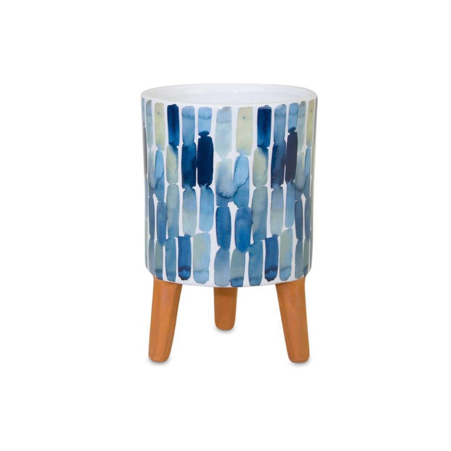 Watercolor Planter with Terra Cotta Legs (Set of 2)