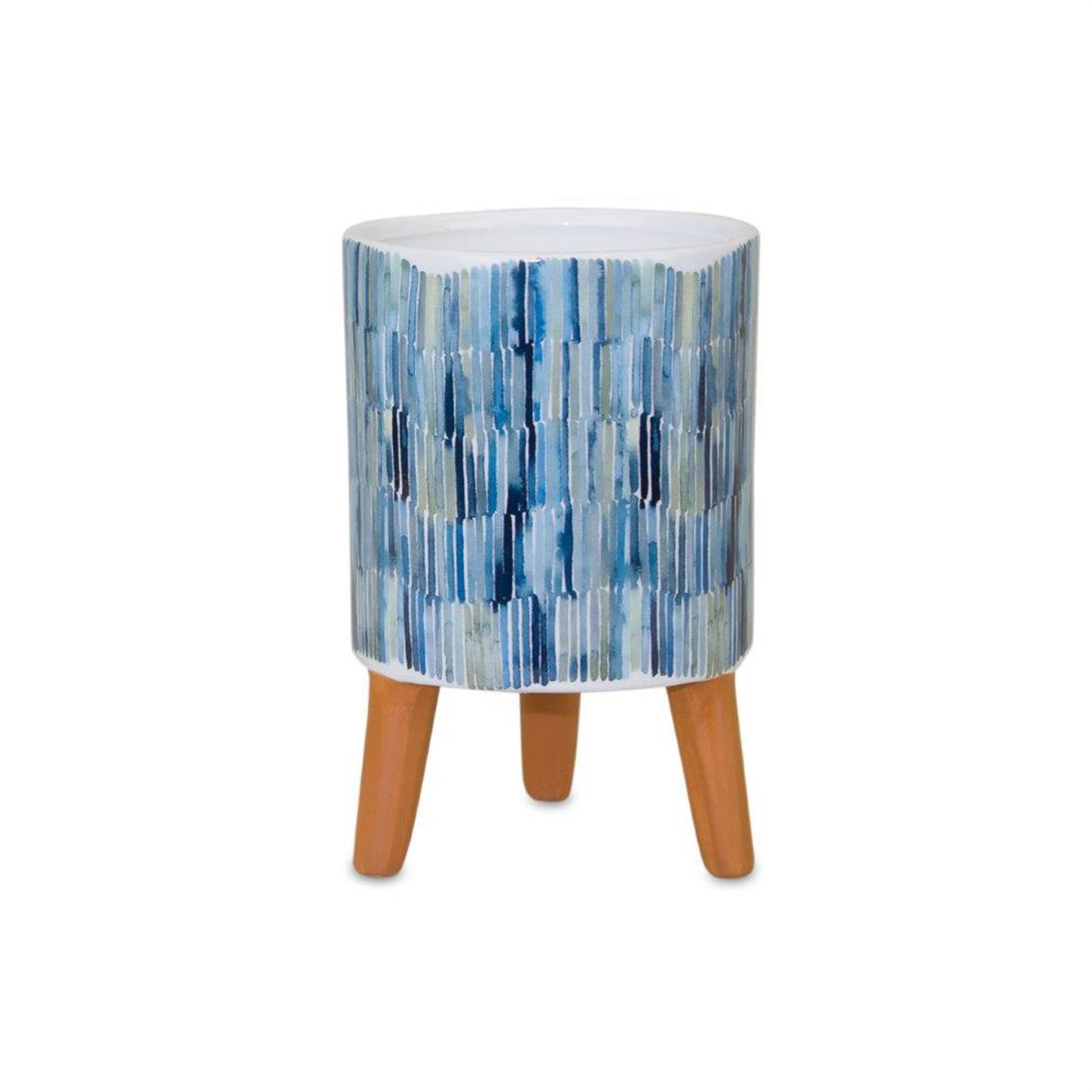 Watercolor Planter with Terra Cotta Legs (Set of 2)