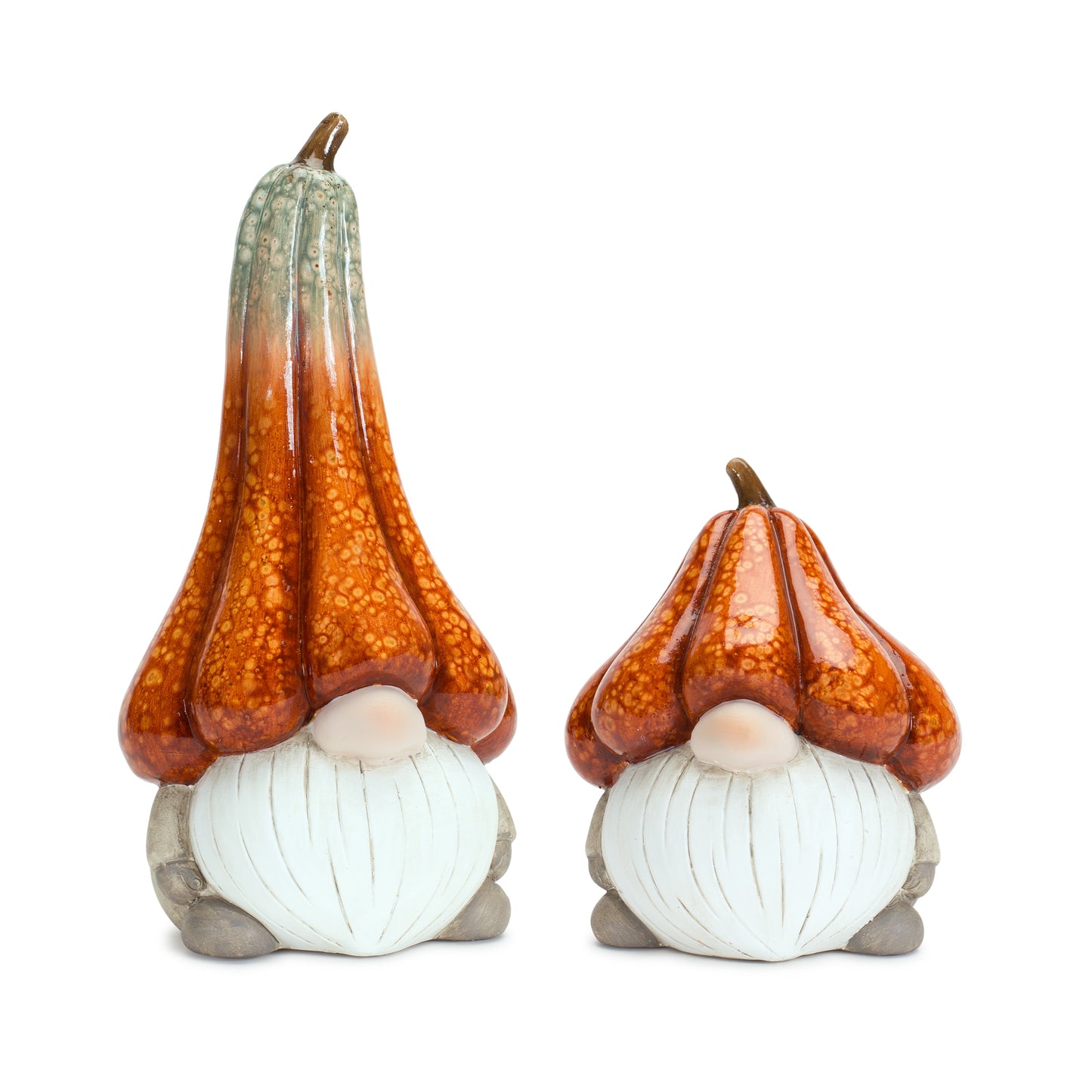 Terra Cotta Gnome With Pumpkin Hat (Set of 2)