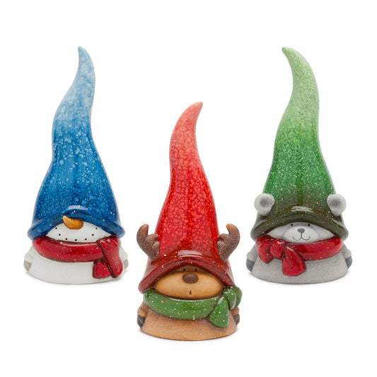Whimsical Terra Cotta Winter Animal Decor (Set of 3)