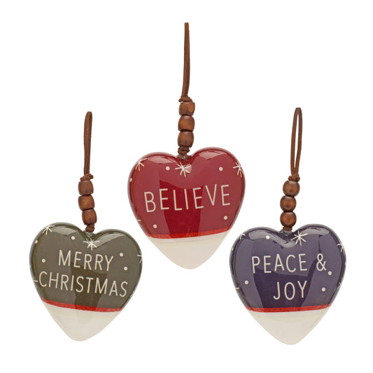Sentiment Heart Ornament (Set of 12)
