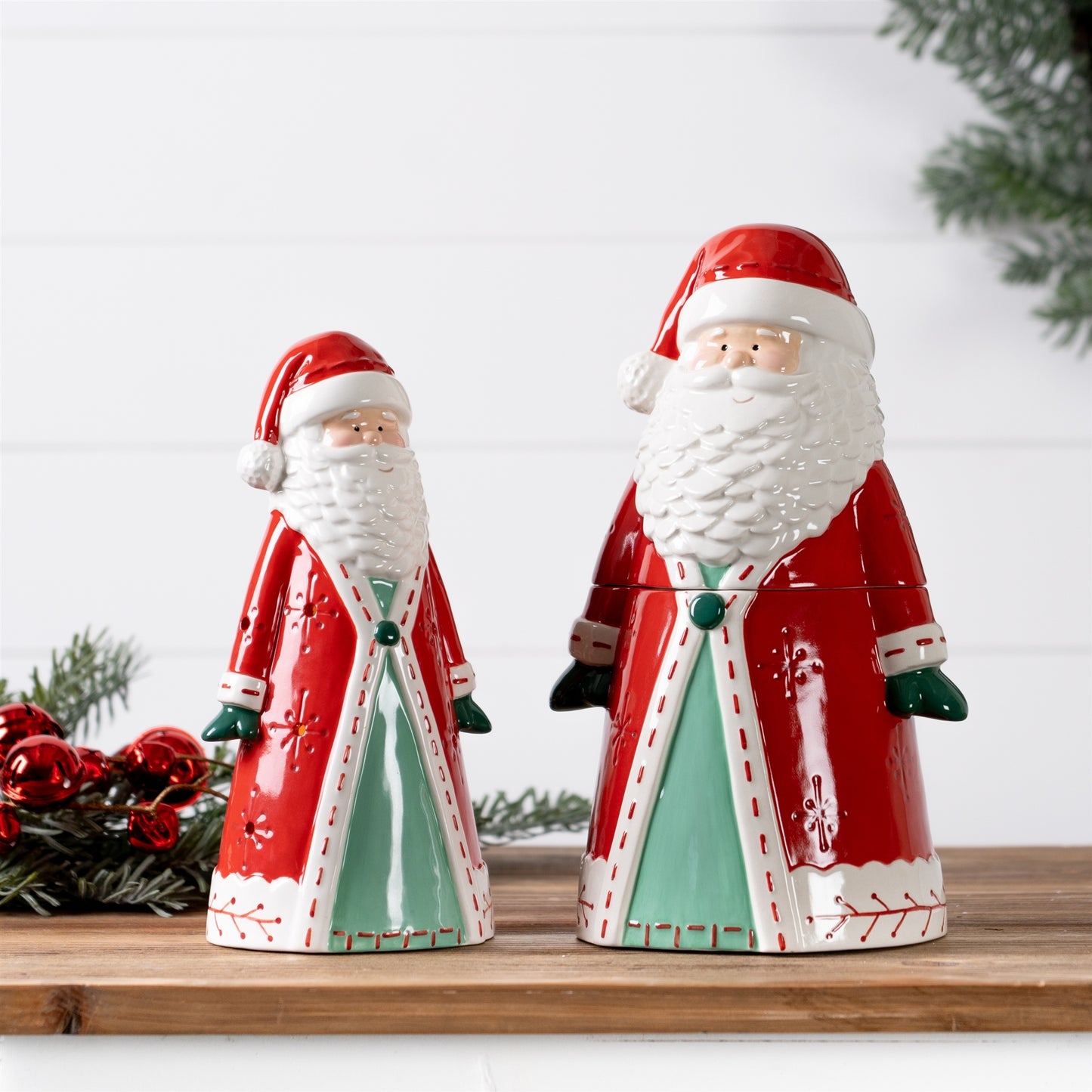 Ceramic Santa Tea Light Holder 10.25"H