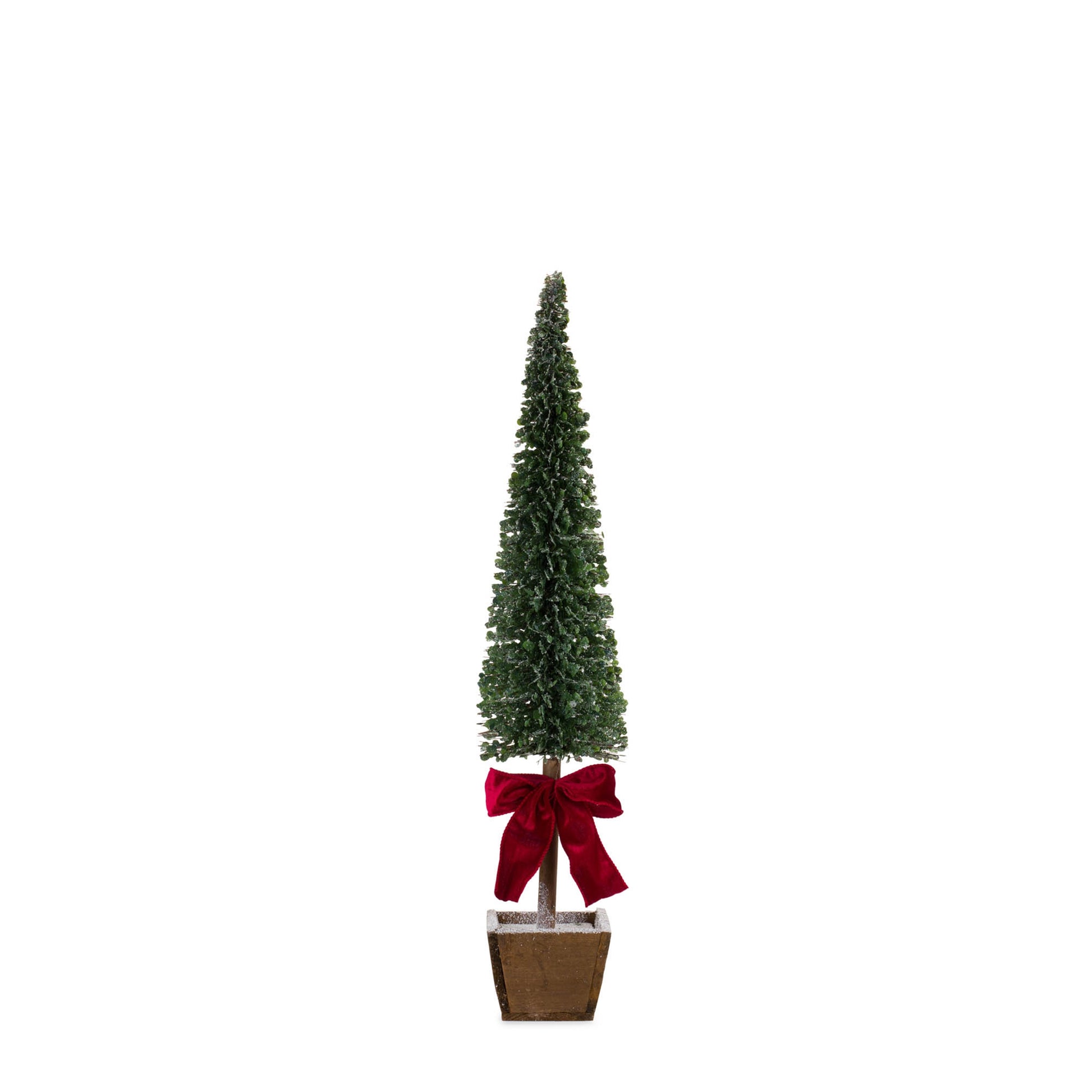 PVC Bottle Brush Design Pine Tree Decor with Bow (Set of 3)