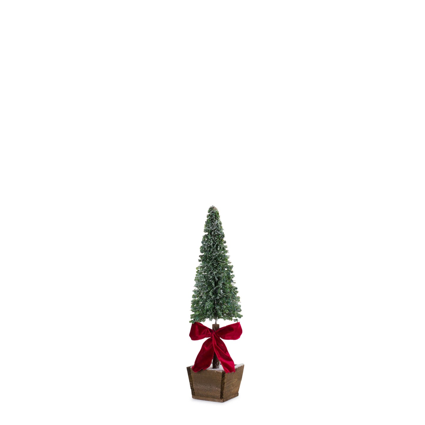 PVC Bottle Brush Design Pine Tree Decor with Bow (Set of 3)