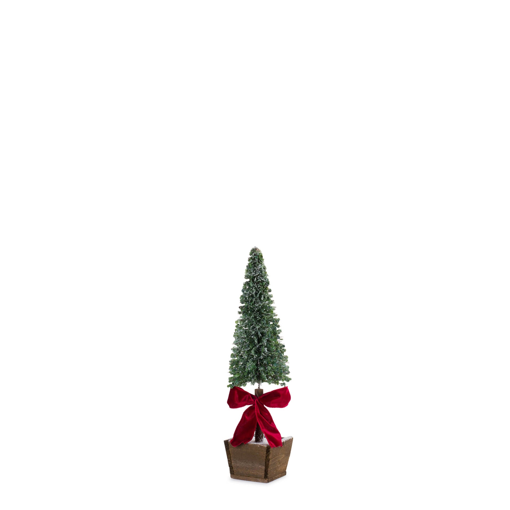 PVC Bottle Brush Design Pine Tree Decor with Bow (Set of 3)