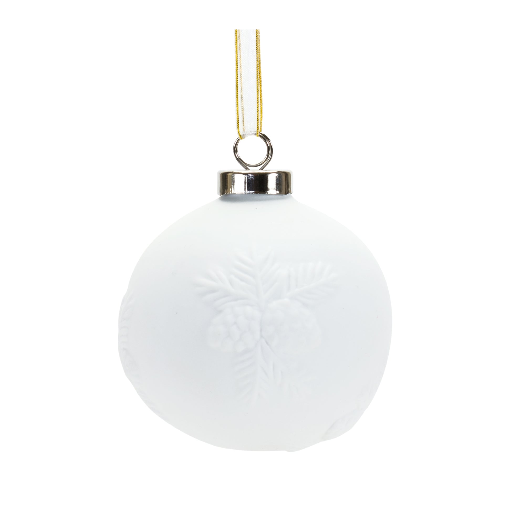 Porcelain Pine Cone Ball Ornament (Set of 6)