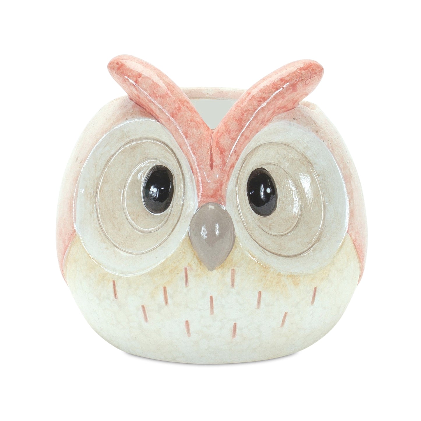 Whimsical Pastel Terra Cotta Owl Figurine (Set of 3)