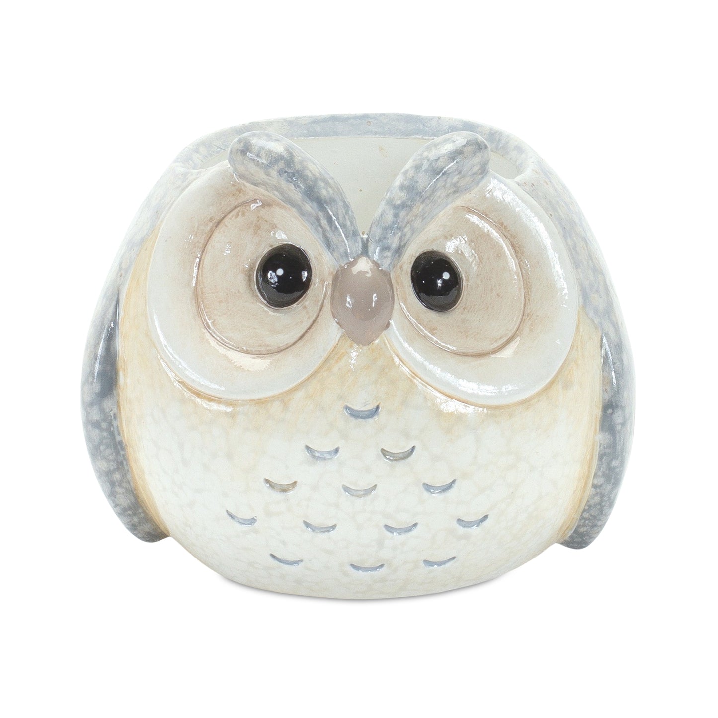 Whimsical Pastel Terra Cotta Owl Figurine (Set of 3)