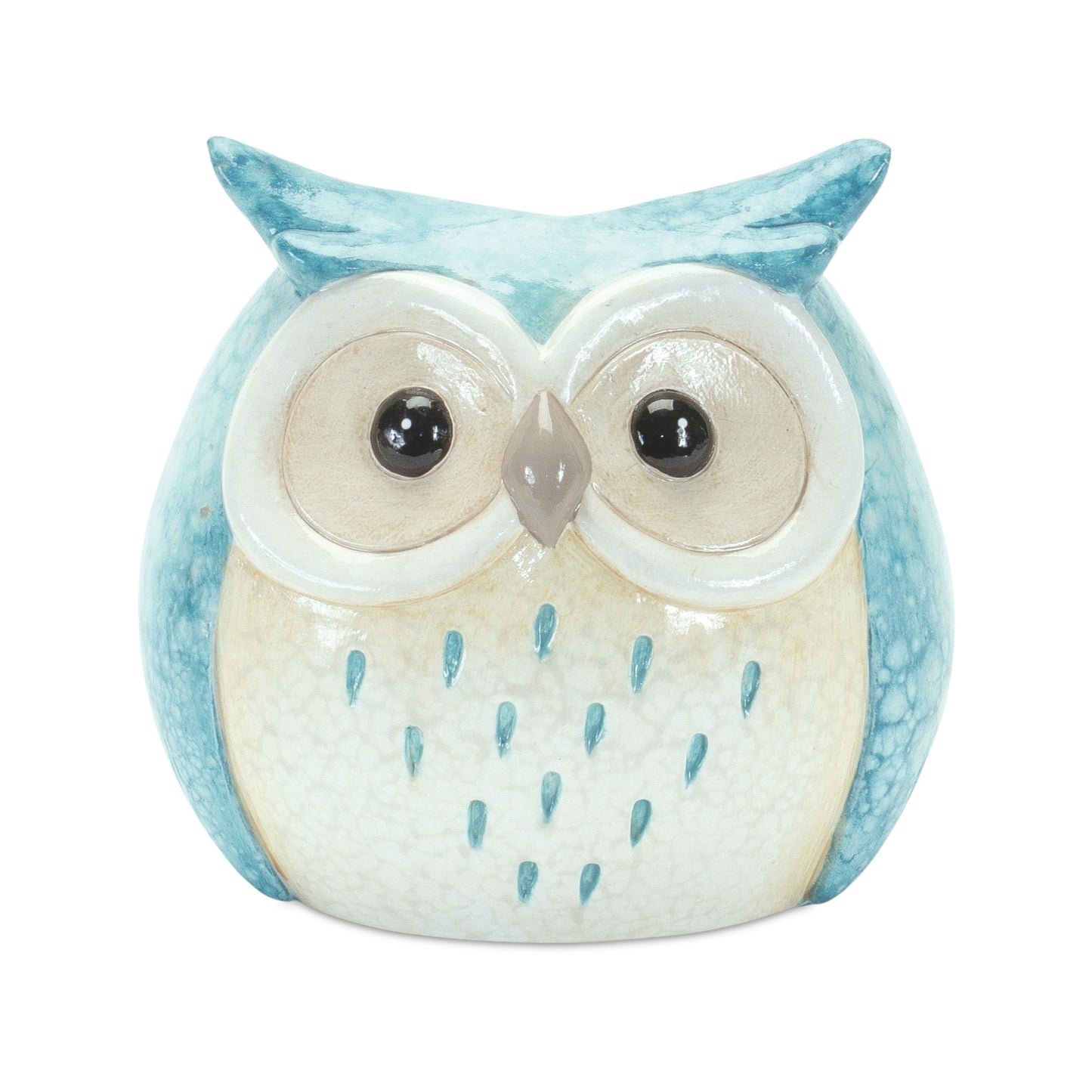 Whimsical Pastel Terra Cotta Owl Figurine (Set of 3)