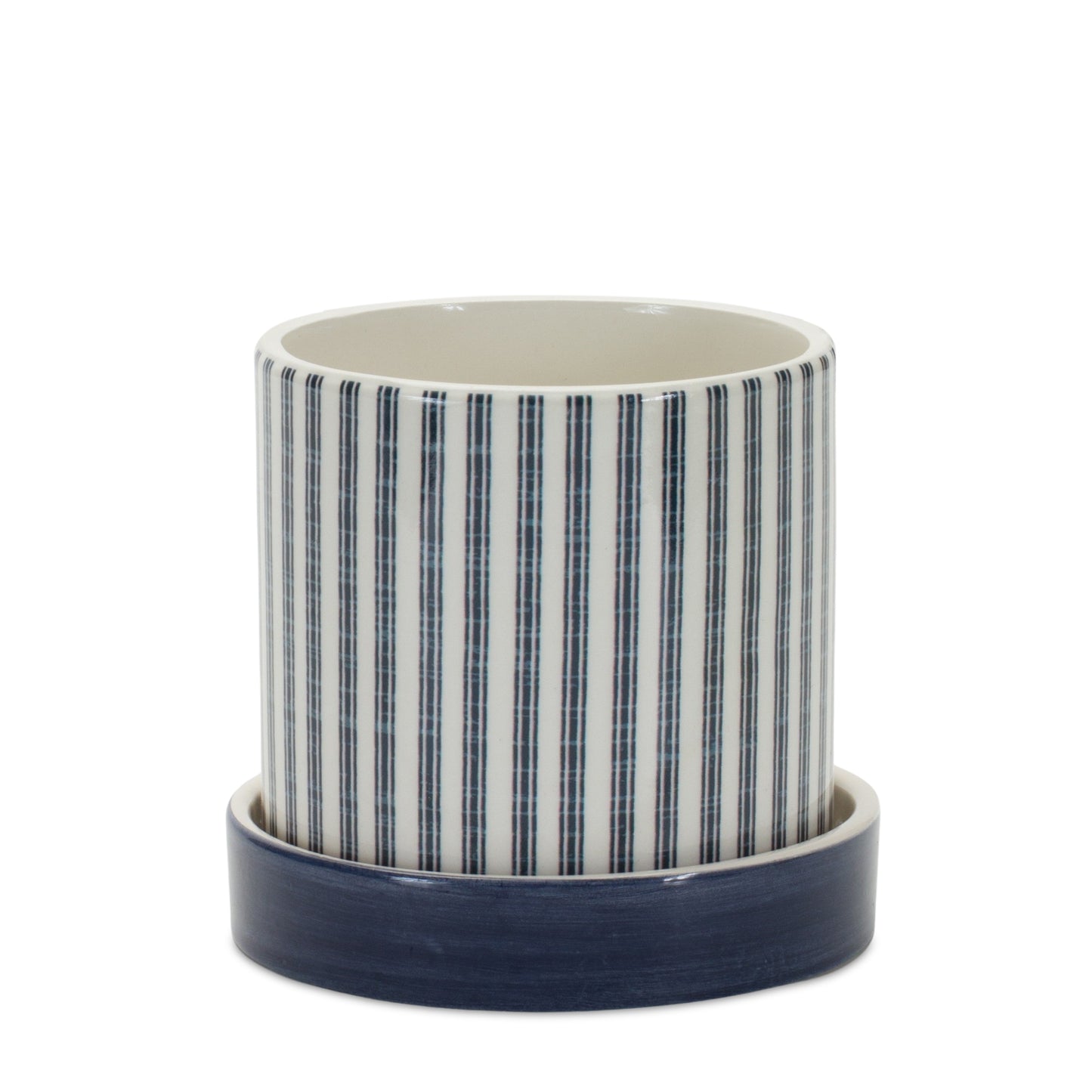 Geometric Pattern Planter with Plate (Set of 2)