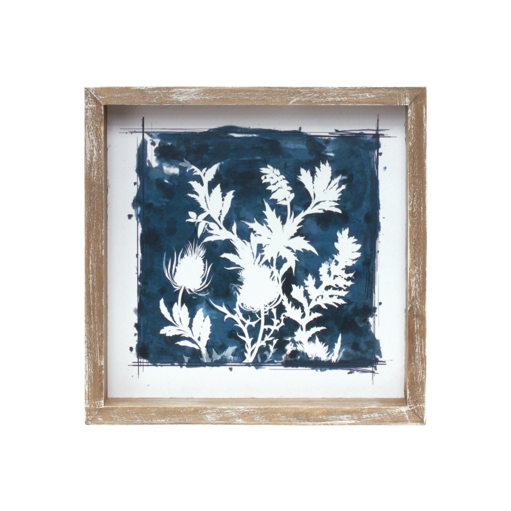 Wood Framed Floral Outline Print (Set of 6)