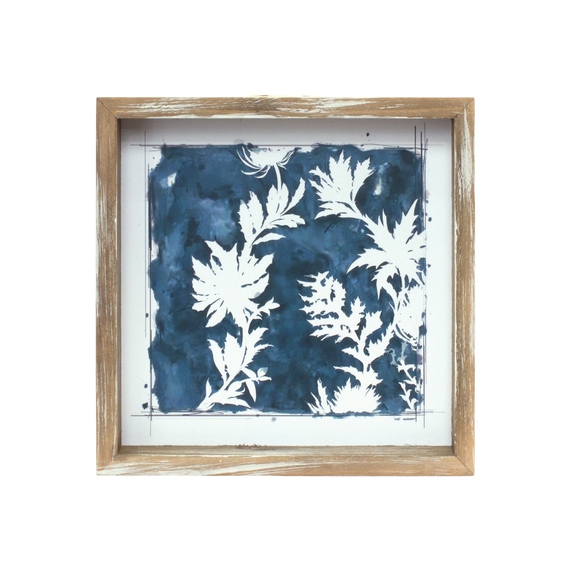 Wood Framed Floral Outline Print (Set of 6)
