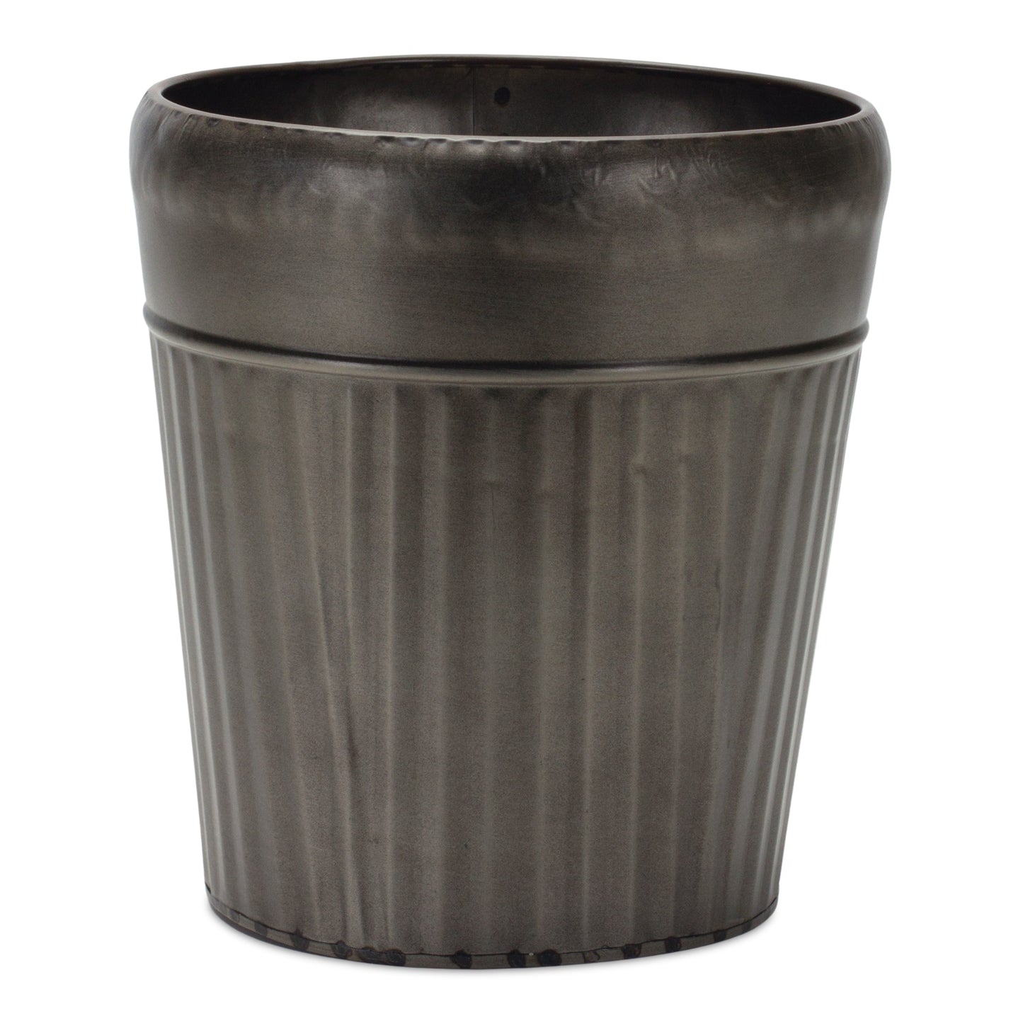 Pewter Metal Planter with Tapered Design (Set of 3)