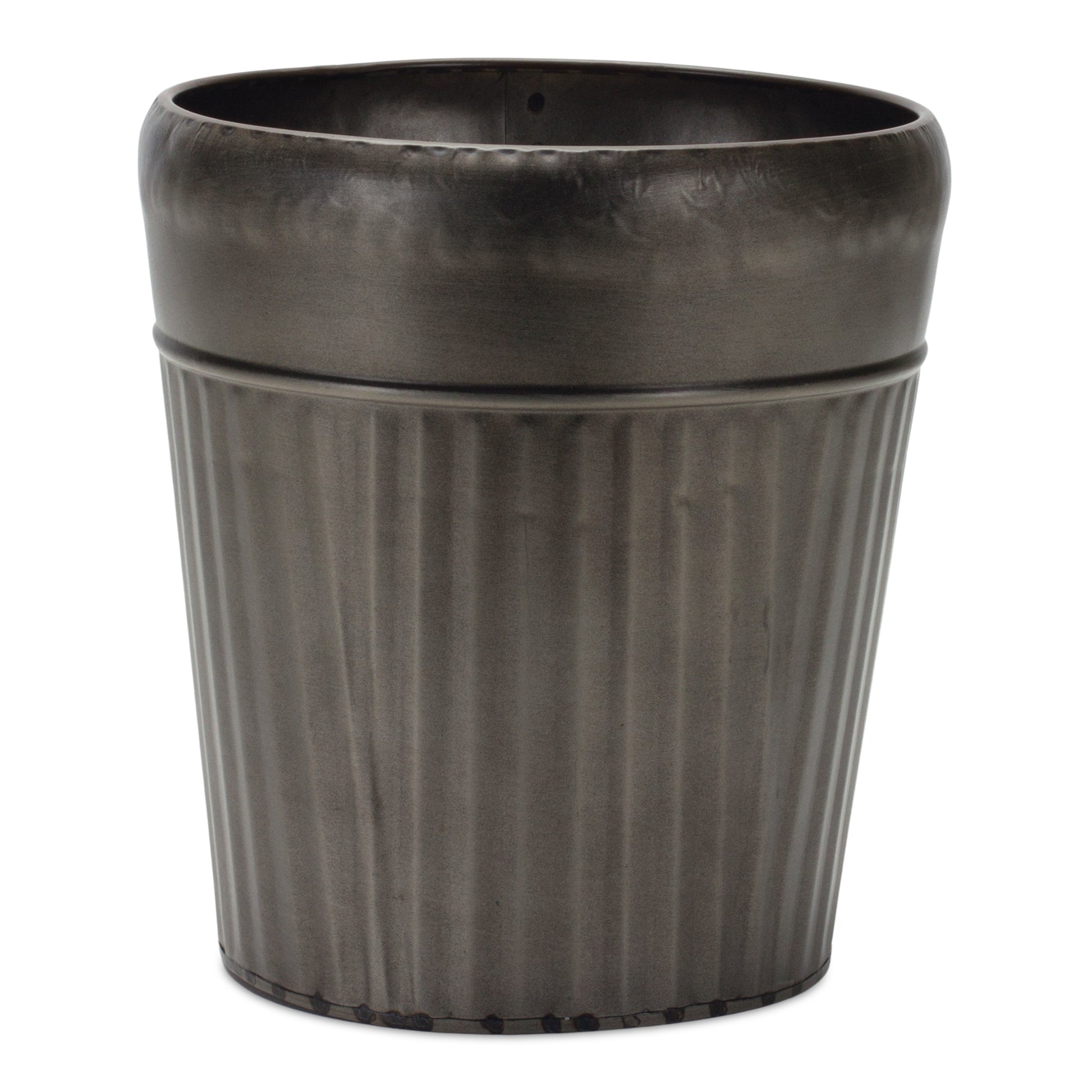Pewter Metal Planter with Tapered Design (Set of 3)