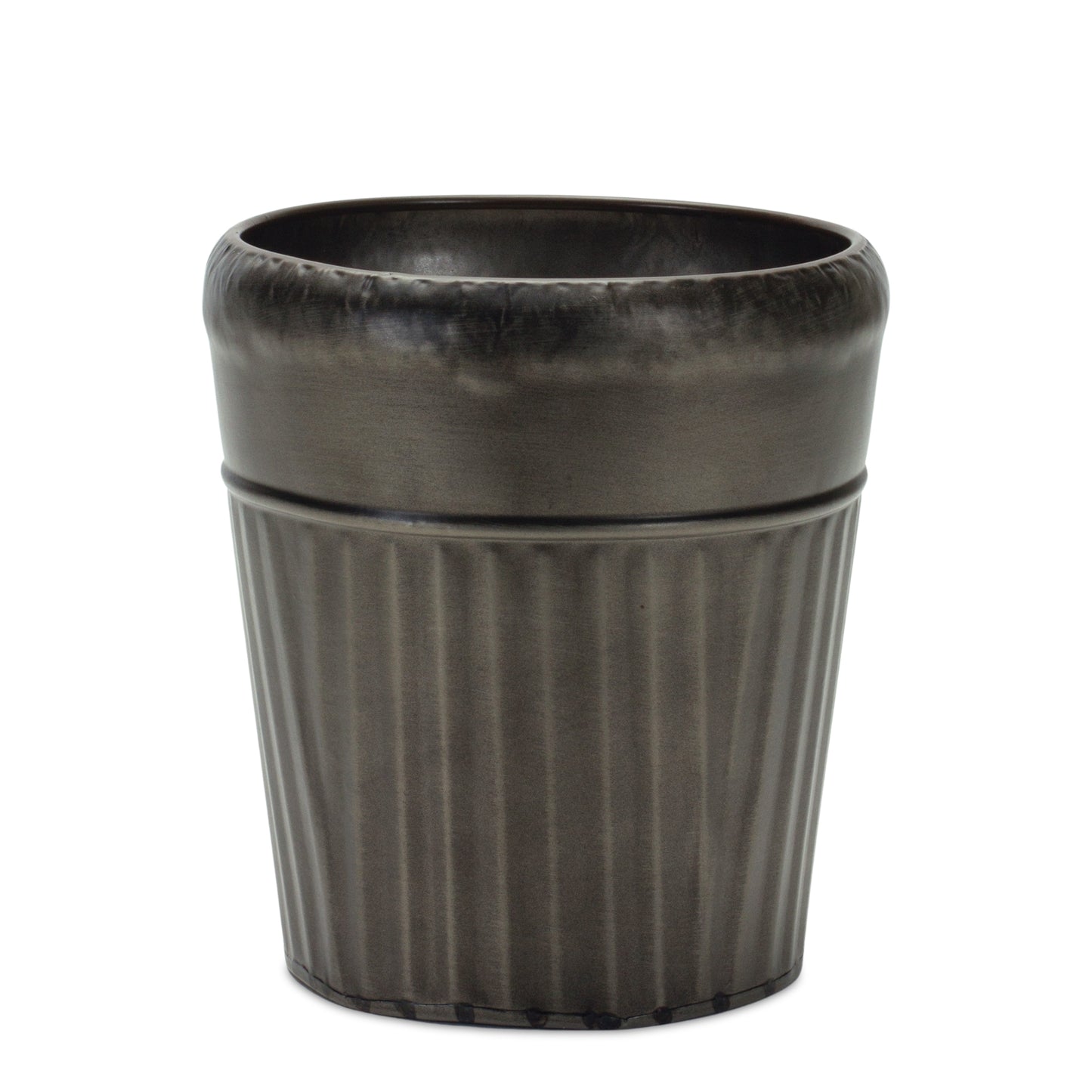 Pewter Metal Planter with Tapered Design (Set of 3)