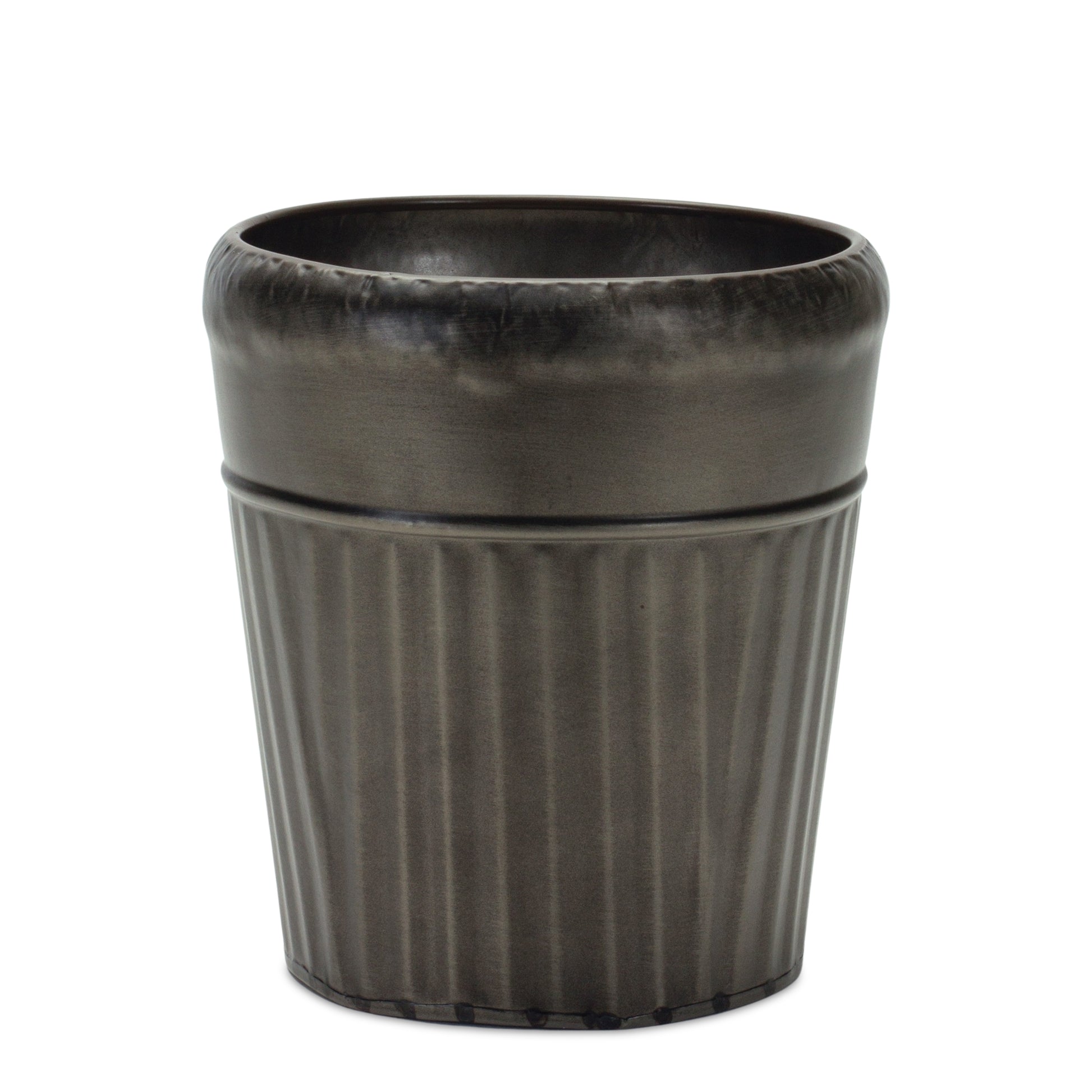 Pewter Metal Planter with Tapered Design (Set of 3)