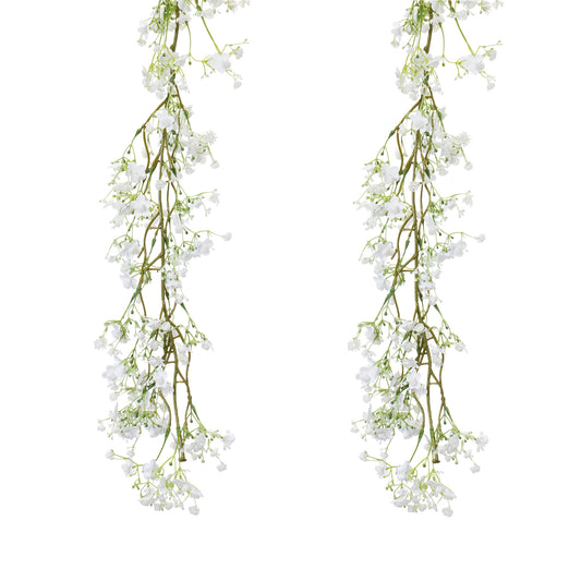 Baby's Breath Garland (Set of 2) 6'L Plastic/Polyester
