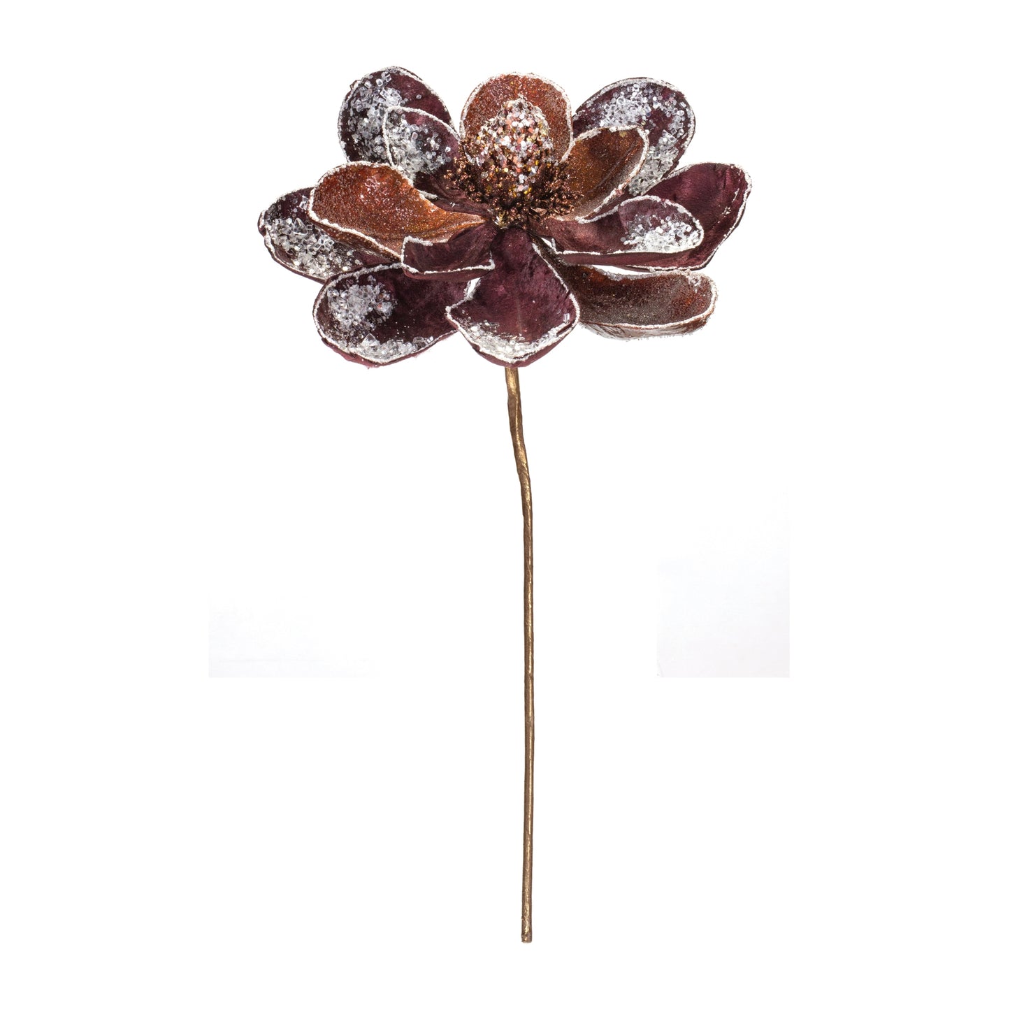 Glittered Magnolia Flower Stem (Set of 2)
